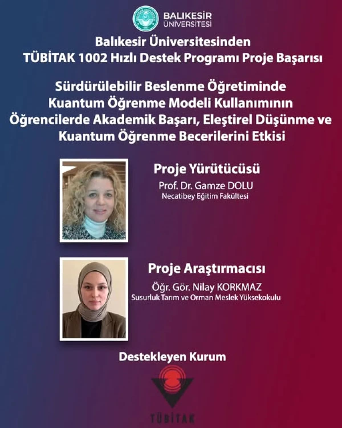 Balıkesir Üniversitesi'nden TÜBİTAK Destekli Kuantum Öğrenme Projesi Balıkesir Üniversitesi'nden TÜBİTAK Destekli Kuantum Öğrenme Projesi