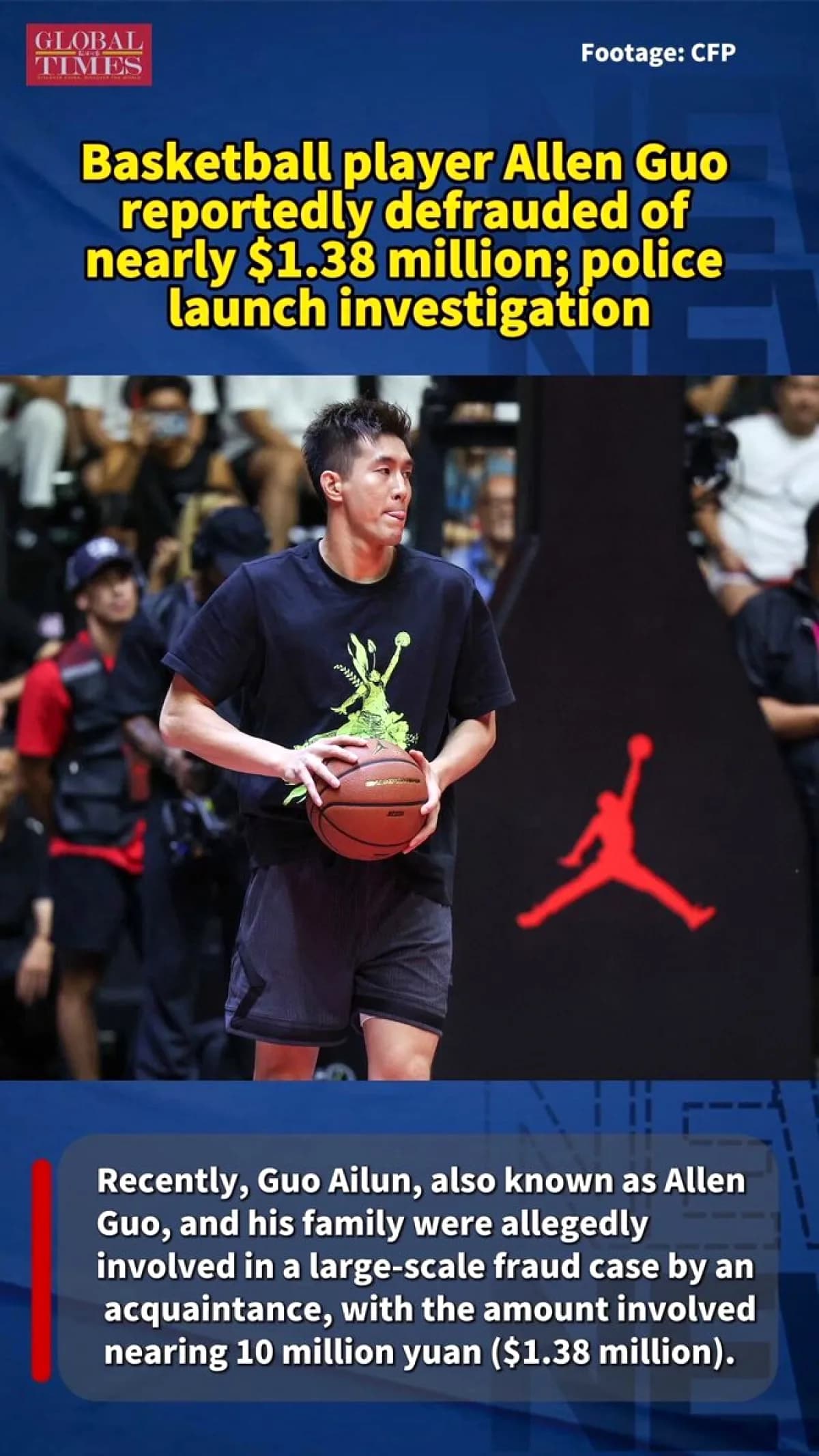 Çinli Basketbolcu Guo Ailun ve Ailesi 10 Milyon Yuan Dolandırıcılık İddiasında Çinli Basketbolcu Guo Ailun ve Ailesi 10 Milyon Yuan Dolandırıcılık İddiasında