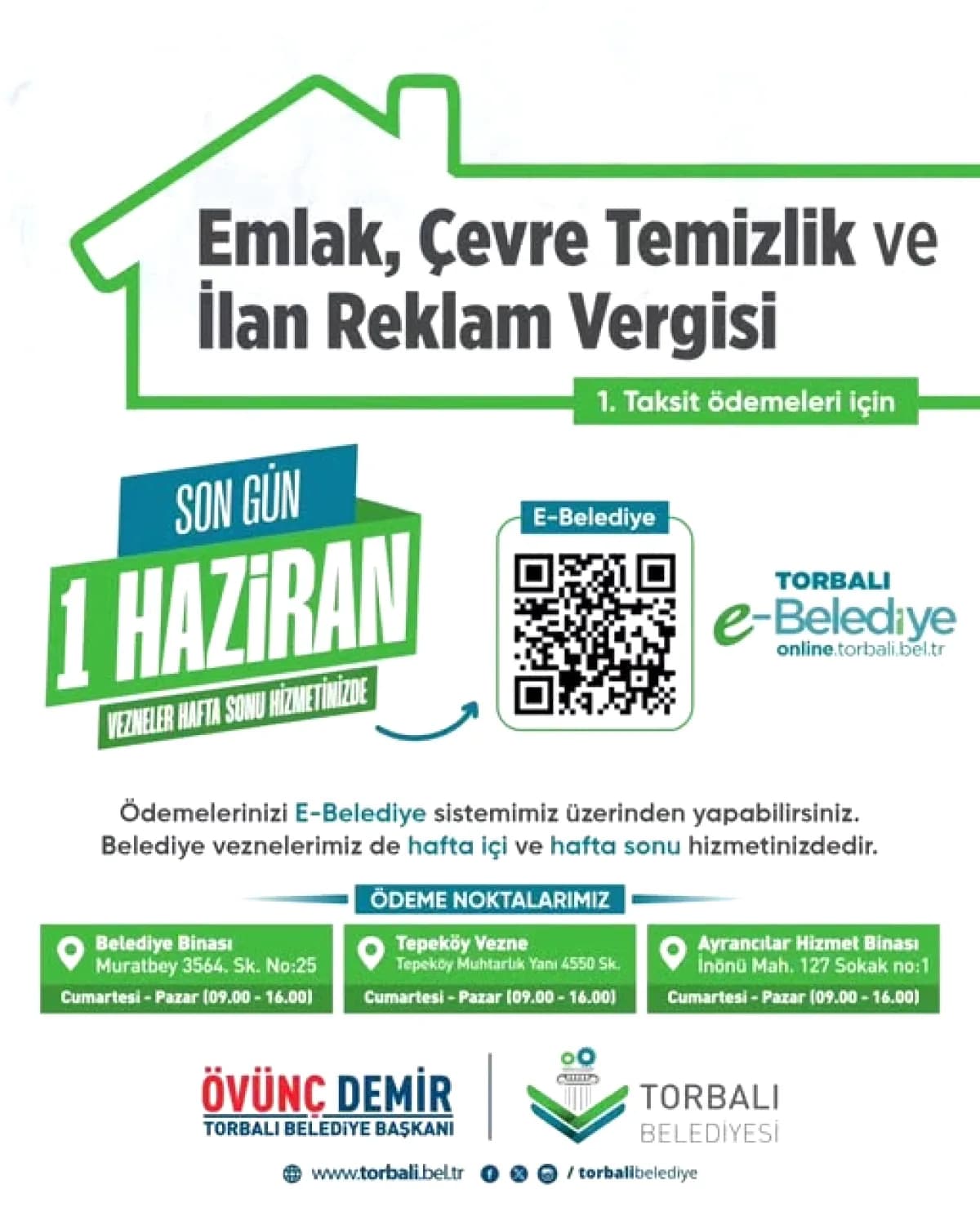 Torbalı'da Emlak Vergisi Ödemeleri İçin Hafta Sonu Vezne Hizmeti Başladı Torbalı'da Emlak Vergisi Ödemeleri İçin Hafta Sonu Vezne Hizmeti Başladı