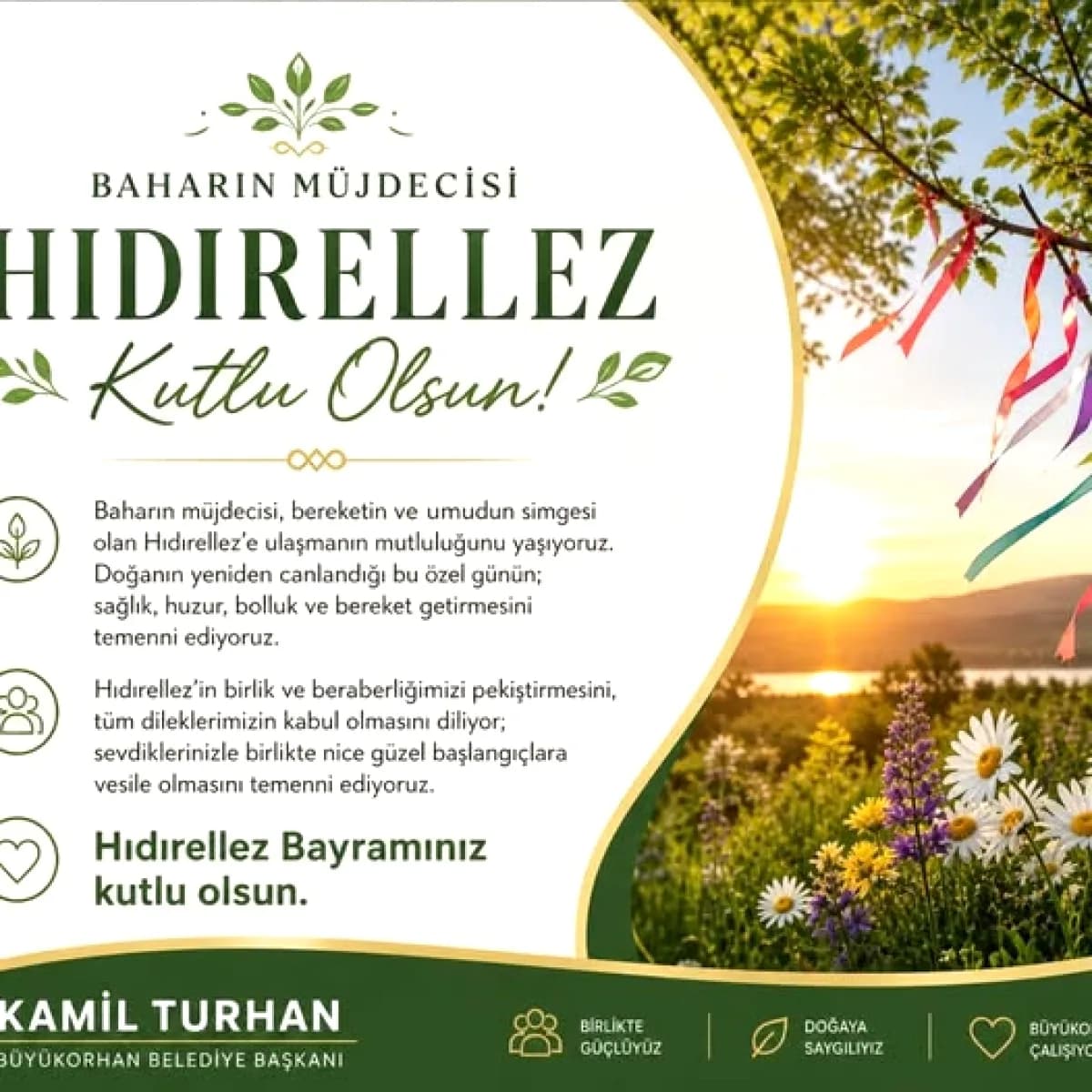 Büyükorhan Belediye Başkanı Kamil Turhan'dan Hıdırellez Mesajı Büyükorhan Belediye Başkanı Kamil Turhan'dan Hıdırellez Mesajı