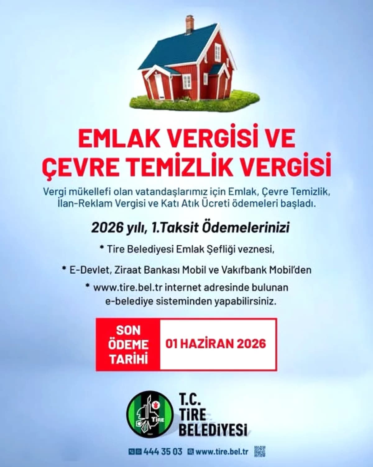 İzmir Tire'de 2026 Yılı Vergi Ödemeleri Başladı: Son Tarih 1 Haziran İzmir Tire'de 2026 Yılı Vergi Ödemeleri Başladı: Son Tarih 1 Haziran