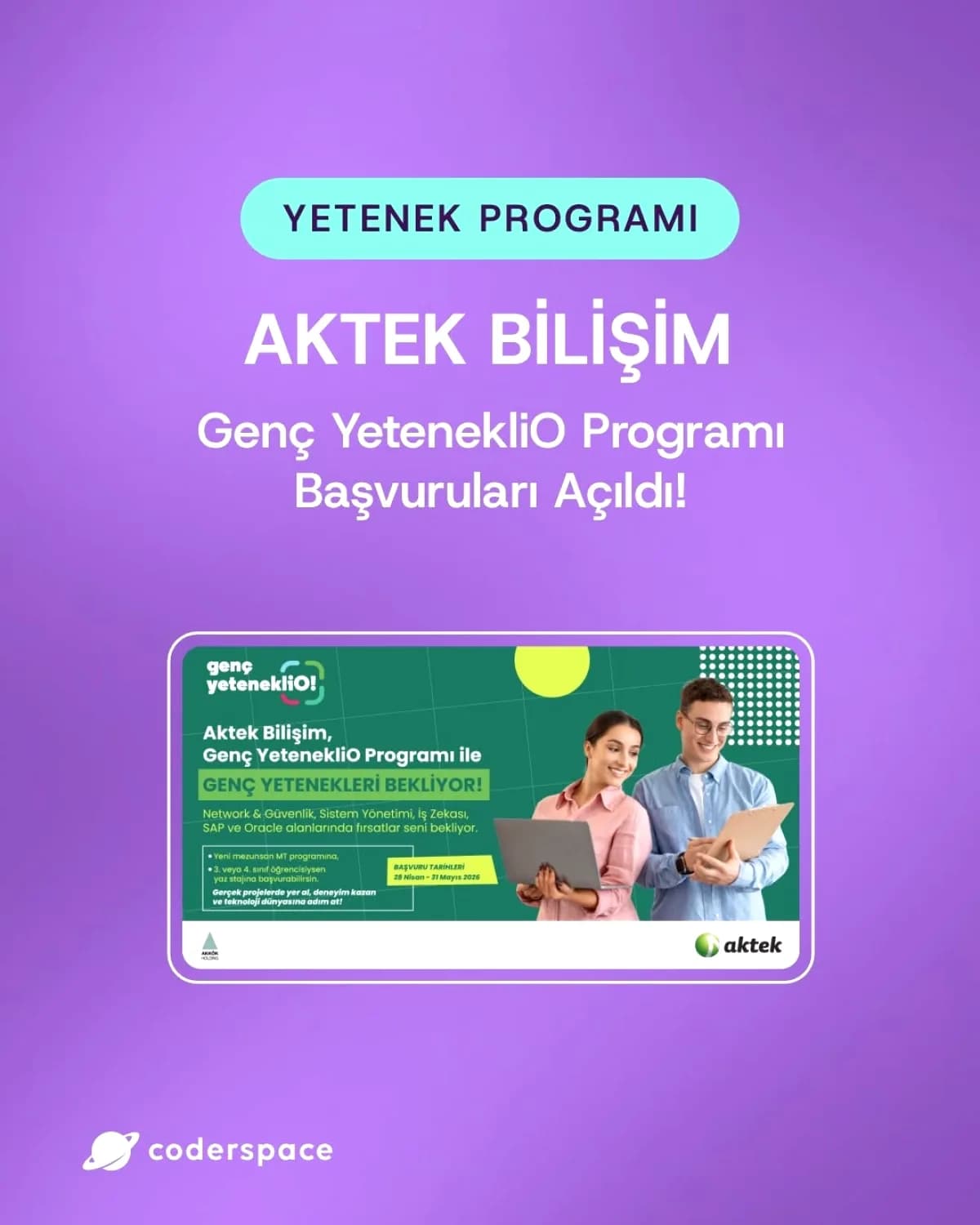 Aktek Bilişim Genç YetenekliO Programı Başvuruları Açıldı Aktek Bilişim Genç YetenekliO Programı Başvuruları Açıldı