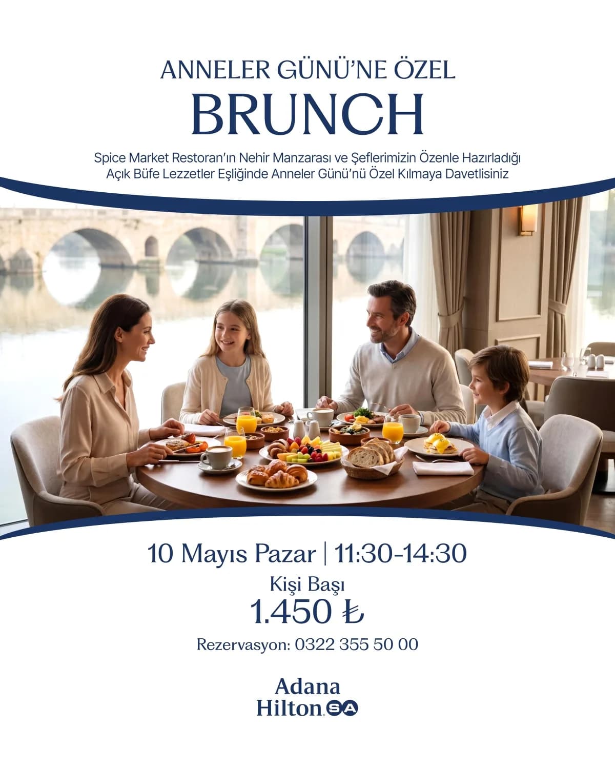 Adana HiltonSA'dan Anneler Günü'ne Özel Nehir Manzaralı Brunch Daveti Adana HiltonSA'dan Anneler Günü'ne Özel Nehir Manzaralı Brunch Daveti