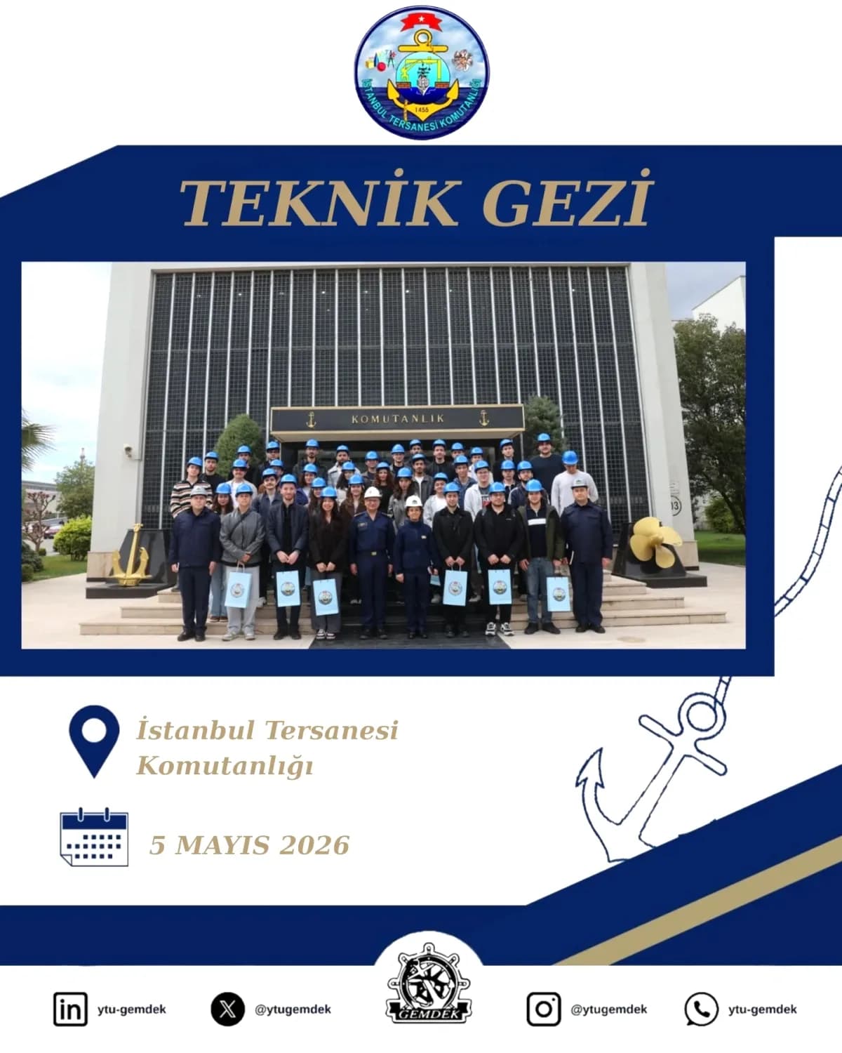 YTÜ Gemi ve Denizcilik Kulübü İstanbul Tersanesi'nde Teknik İnceleme YTÜ Gemi ve Denizcilik Kulübü İstanbul Tersanesi'nde Teknik İnceleme