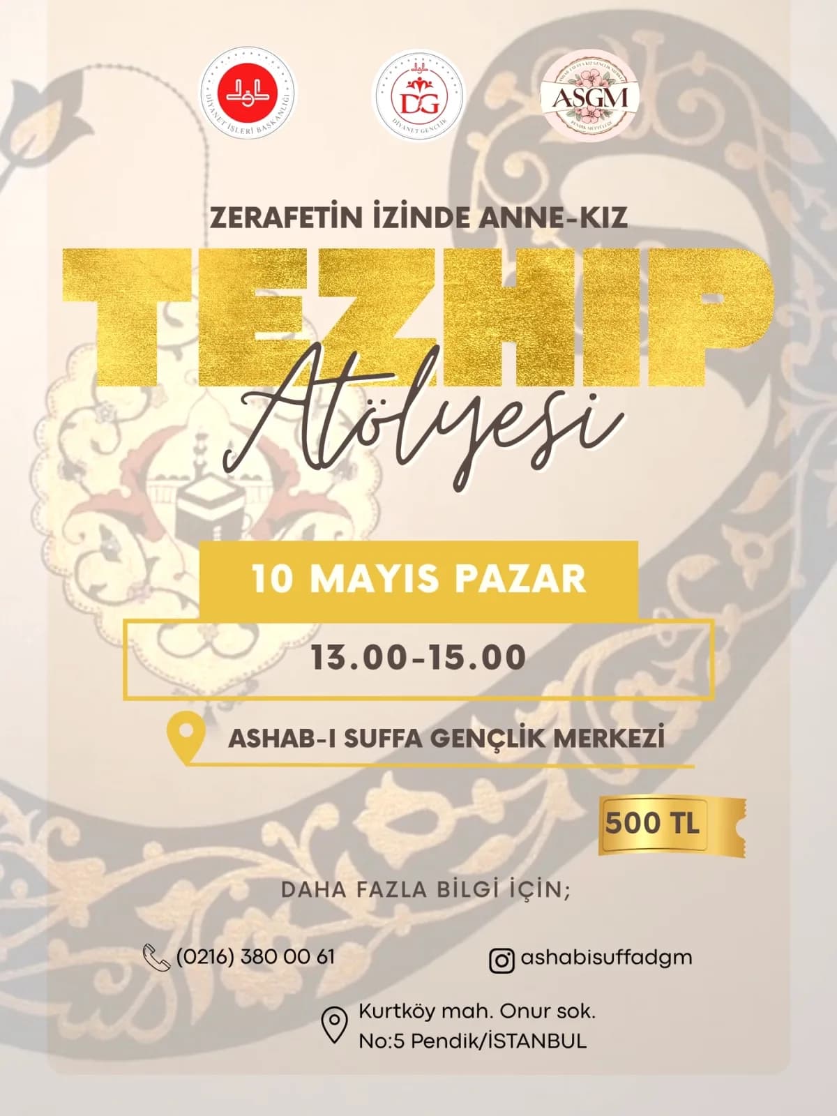 Anne-Kız Tezhip Atölyesi: Pendik'te 10 Mayıs'ta Buluşuyorlar Anne-Kız Tezhip Atölyesi: Pendik'te 10 Mayıs'ta Buluşuyorlar