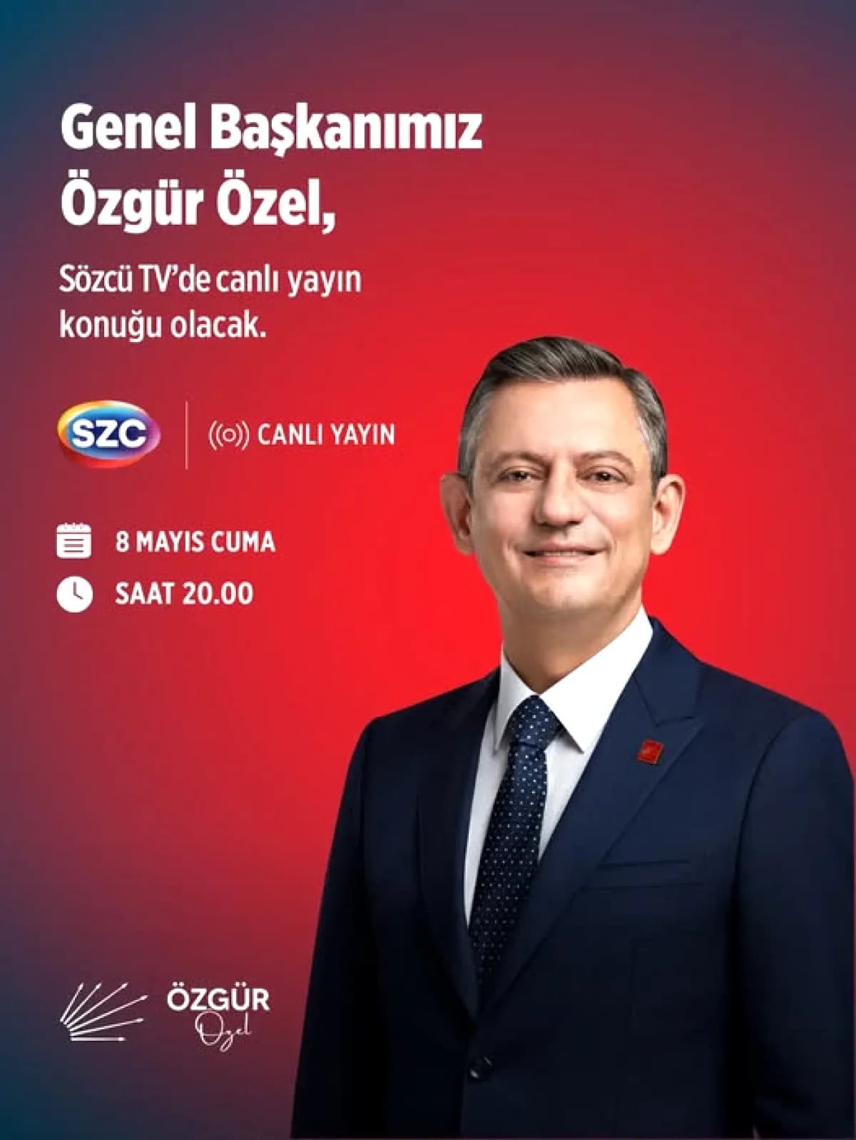 Özgür Özel Bu Akşam Sözcü TV'de Canlı Yayında Özgür Özel Bu Akşam Sözcü TV'de Canlı Yayında