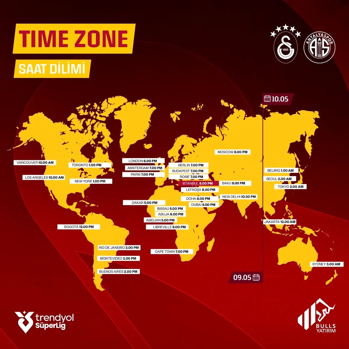 Galatasaray - Antalyaspor Maçı Saat Kaçta? Dünya Genelinde Yayın Saatleri Galatasaray - Antalyaspor Maçı Saat Kaçta? Dünya Genelinde Yayın Saatleri