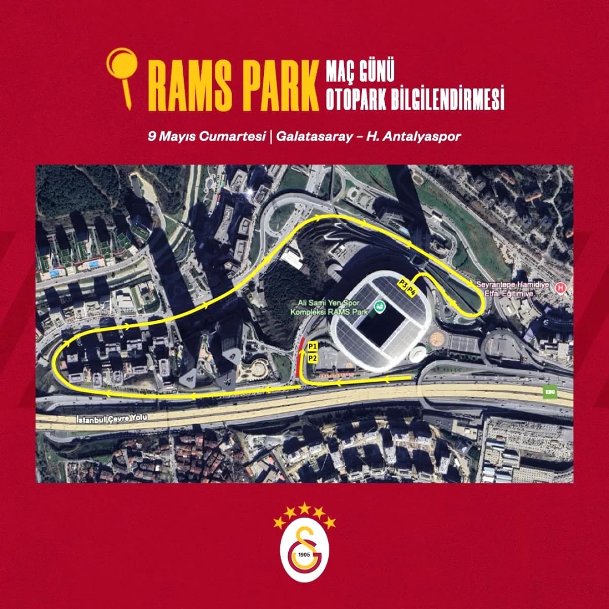 Galatasaray - Antalyaspor Maçı Öncesi Otopark Uyarısı: Taraftarlar Dikkat! Galatasaray - Antalyaspor Maçı Öncesi Otopark Uyarısı: Taraftarlar Dikkat!