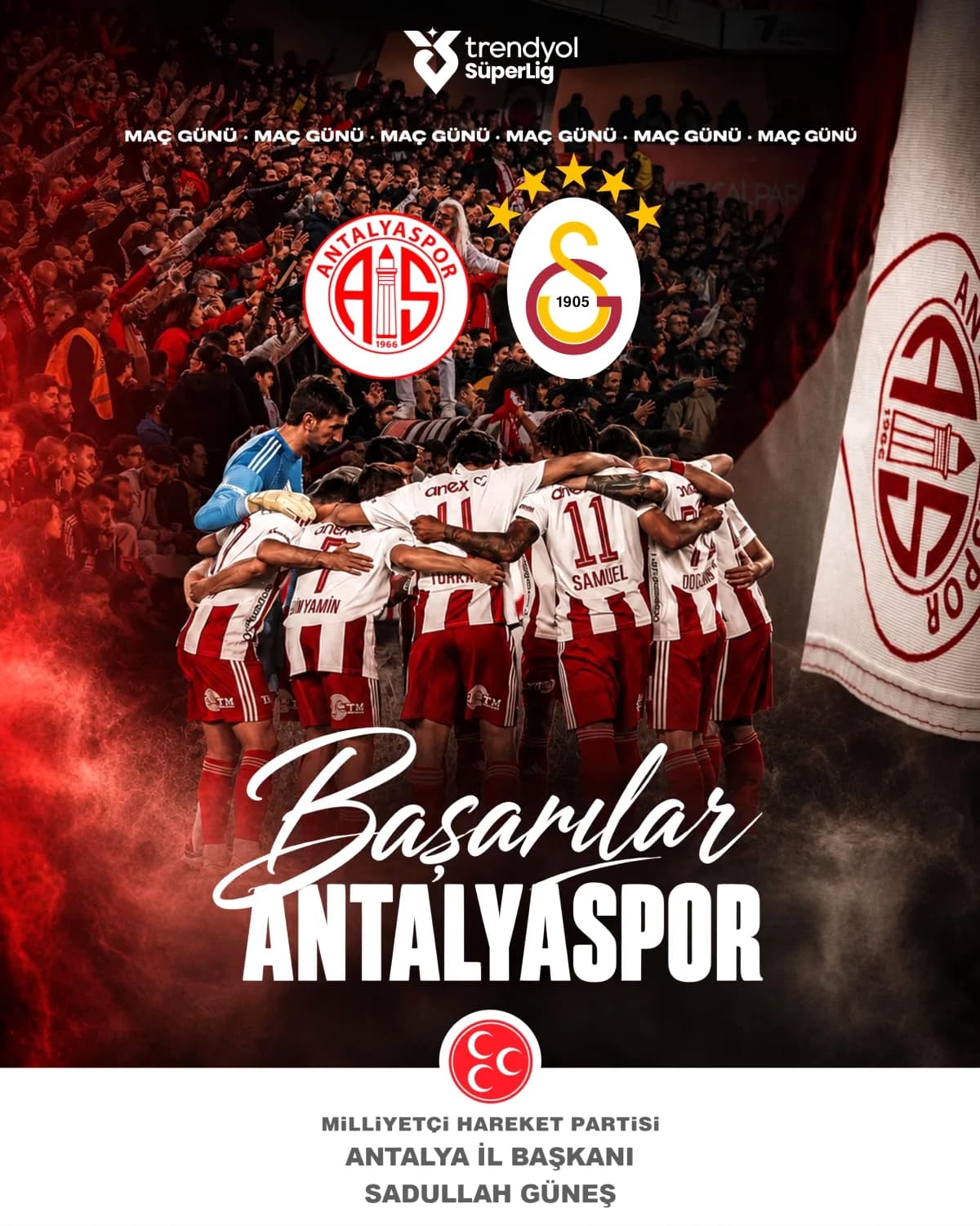 MHP'li Güneş, Antalyaspor'a Galatasaray Maçı Öncesi Destek Verdi MHP'li Güneş, Antalyaspor'a Galatasaray Maçı Öncesi Destek Verdi