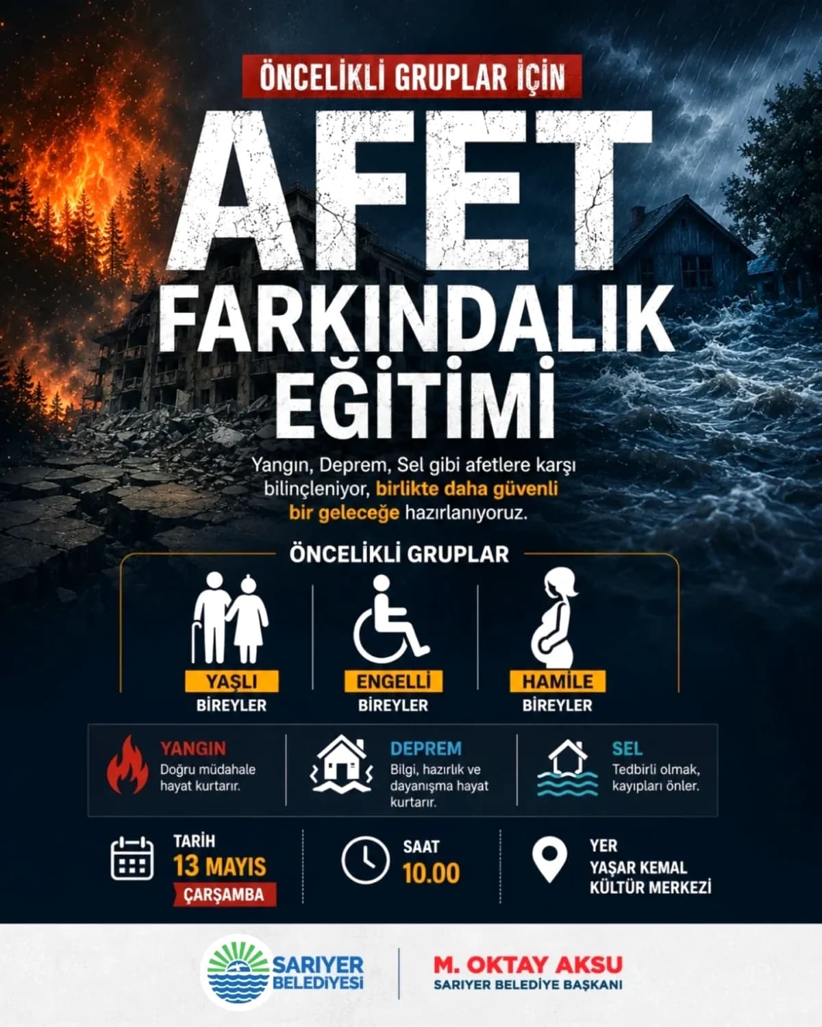 Sarıyer'de Ücretsiz Afet Eğitimi: Yaşlı, Engelli ve Hamile Bireyler İçin Fırsat Sarıyer'de Ücretsiz Afet Eğitimi: Yaşlı, Engelli ve Hamile Bireyler İçin Fırsat