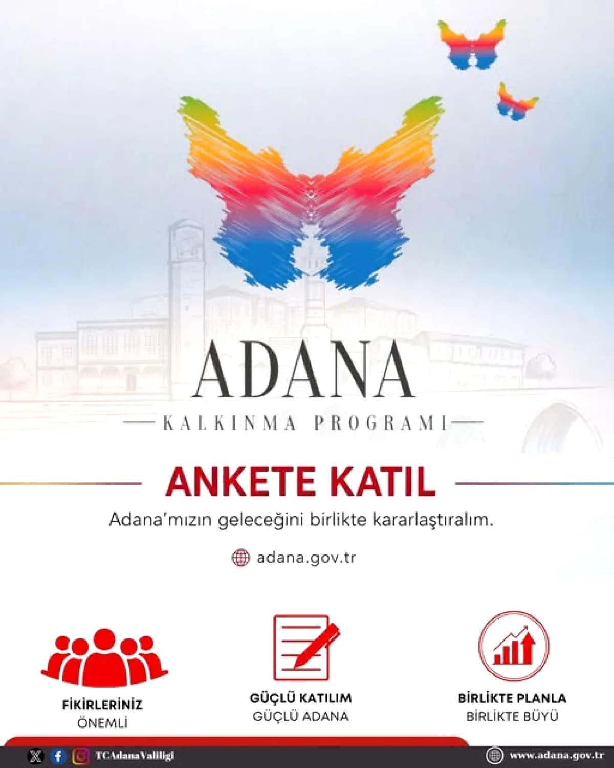 Adana'nın Geleceğinde Söz Sahibi Olmak İster misiniz? Vizyon 2040 Anketi Adana'nın Geleceğinde Söz Sahibi Olmak İster misiniz? Vizyon 2040 Anketi