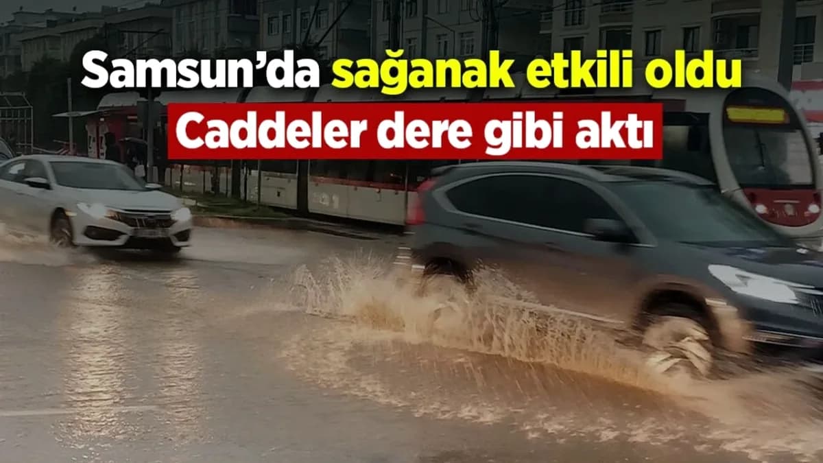 Havza'da Dere Taştı: İlçe Merkezi Sular Altında Kaldı Havza'da Dere Taştı: İlçe Merkezi Sular Altında Kaldı