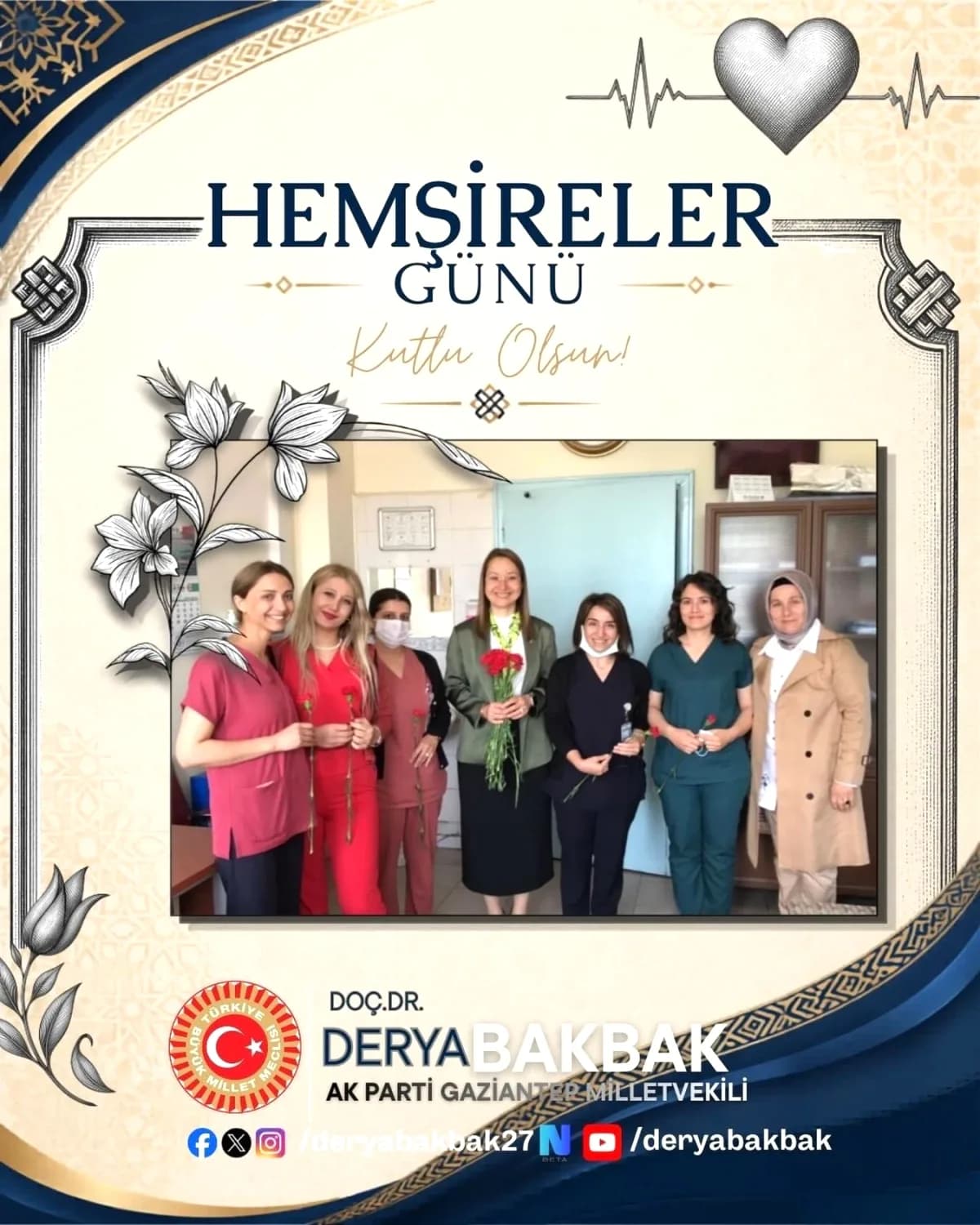 Gaziantep Milletvekili Derya Bakbak'tan 12 Mayıs Hemşireler Günü Mesajı Gaziantep Milletvekili Derya Bakbak'tan 12 Mayıs Hemşireler Günü Mesajı