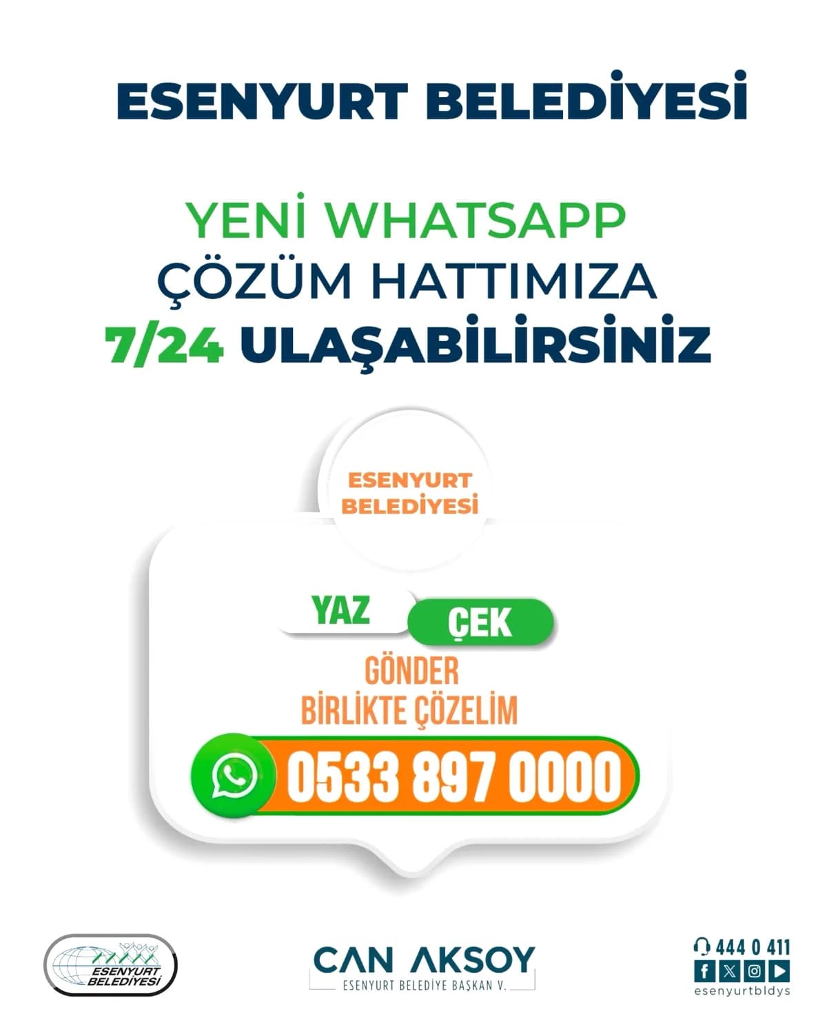 Esenyurt'ta 7/24 WhatsApp Hattı: Sorunlarınızı Fotoğrafla Bildirin Esenyurt'ta 7/24 WhatsApp Hattı: Sorunlarınızı Fotoğrafla Bildirin