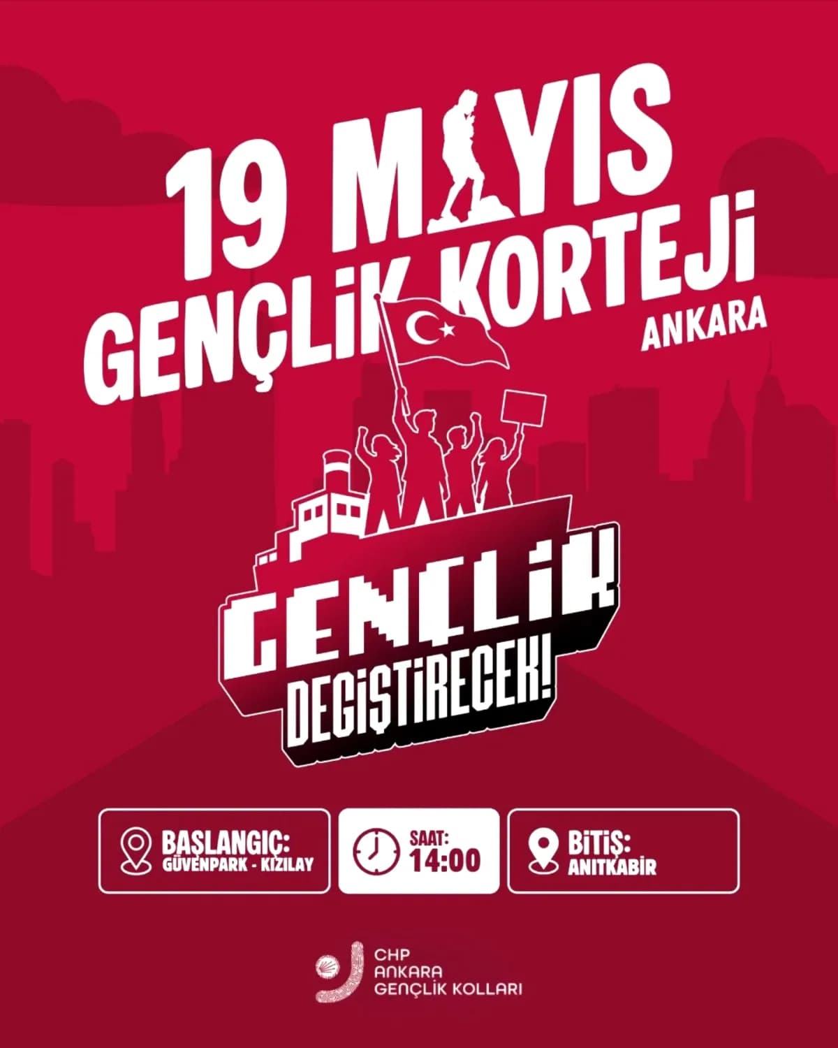 CHP Ankara'dan Anıtkabir Yürüyüşü: Saat 14.00'te Güvenpark'ta Buluşuyor CHP Ankara'dan Anıtkabir Yürüyüşü: Saat 14.00'te Güvenpark'ta Buluşuyor