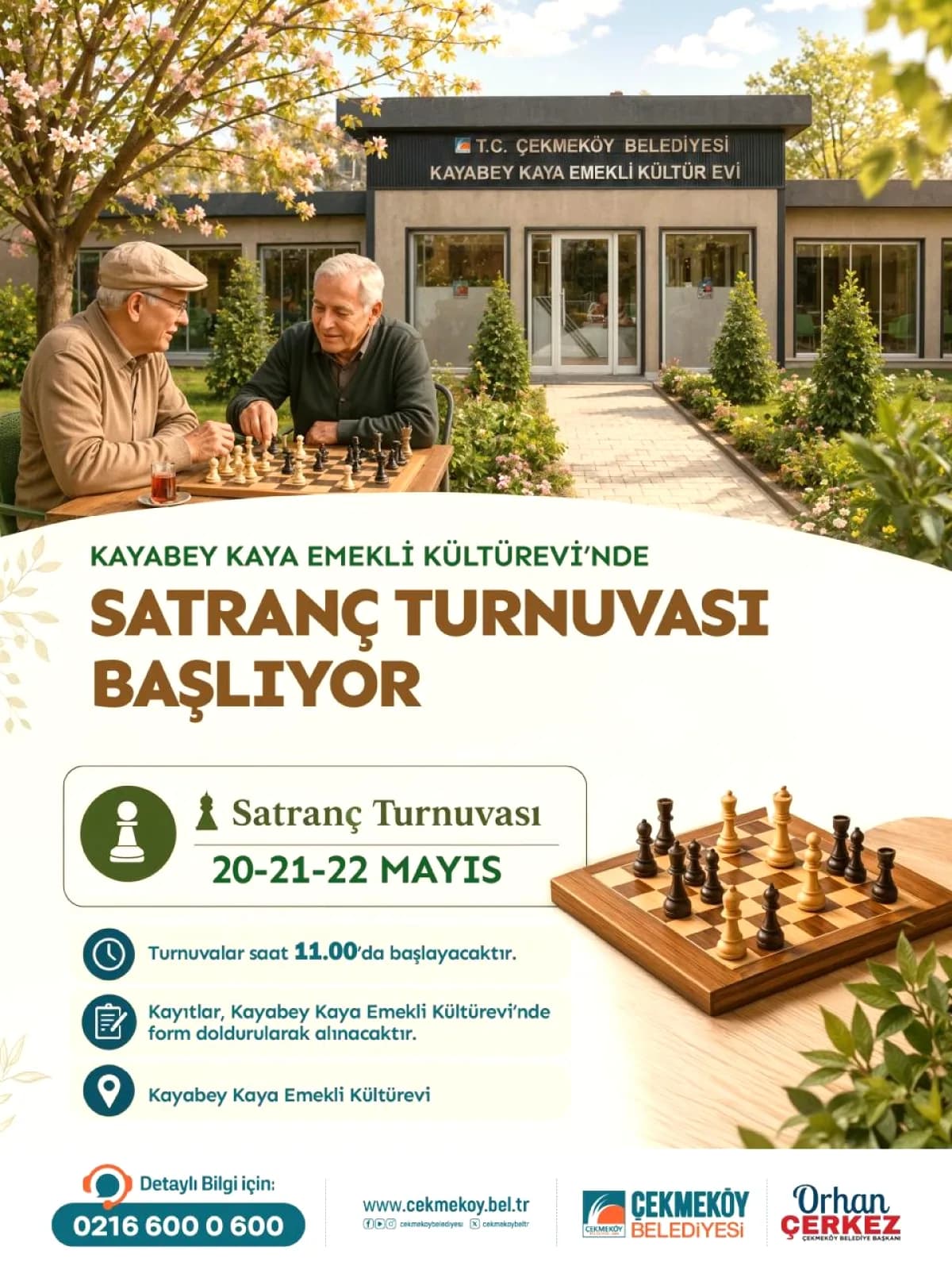 Çekmeköy'de Satranç Turnuvası: 20-21-22 Mayıs'ta Kayıtlar Başladı Çekmeköy'de Satranç Turnuvası: 20-21-22 Mayıs'ta Kayıtlar Başladı