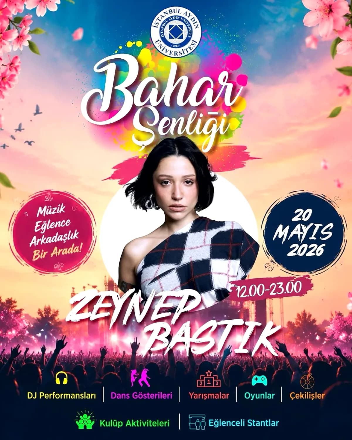 İstanbul Aydın Üniversitesi Bahar Şenliği'nde Zeynep Bastık Sahne Alacak İstanbul Aydın Üniversitesi Bahar Şenliği'nde Zeynep Bastık Sahne Alacak