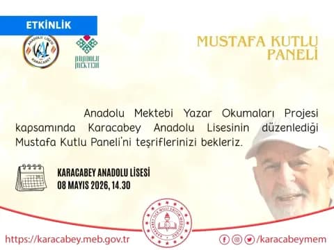 Mustafa Kutlu Eserleriyle Edebiyat Buluşması Karacabey'de Öğrencilerle Buluştu Mustafa Kutlu Eserleriyle Edebiyat Buluşması Karacabey'de Öğrencilerle Buluştu