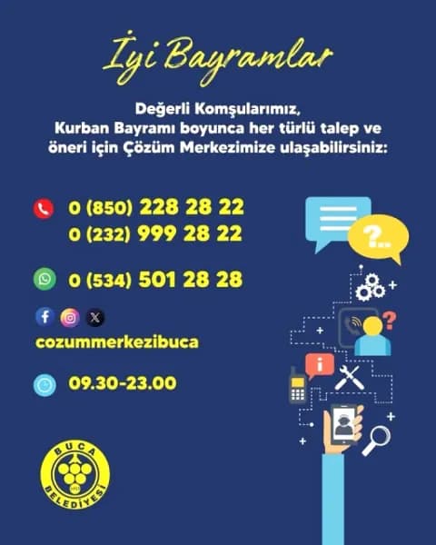 Buca Belediyesi'nden Bayramda Kesintisiz Hizmet Müjdesi Buca Belediyesi'nden Bayramda Kesintisiz Hizmet Müjdesi