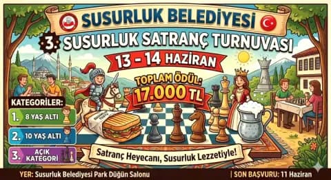 Susurluk'ta Satranç Heyecanı: 3. Turnuva Kayıtları Başladı Susurluk'ta Satranç Heyecanı: 3. Turnuva Kayıtları Başladı