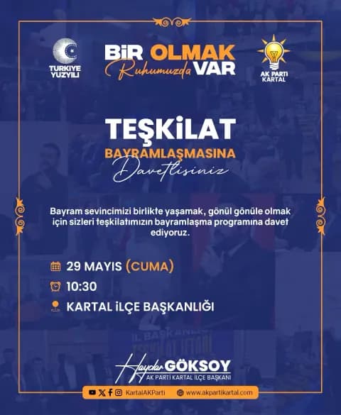 AK Parti Kartal İlçe Başkanlığı'ndan 29 Mayıs Birlik Buluşması AK Parti Kartal İlçe Başkanlığı'ndan 29 Mayıs Birlik Buluşması