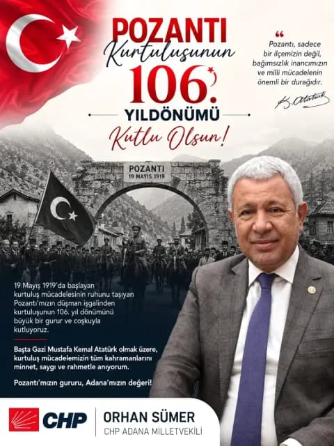 Pozantı'nın Kurtuluşu'nun 106. Yılı Kutlanıyor Pozantı'nın Kurtuluşu'nun 106. Yılı Kutlanıyor
