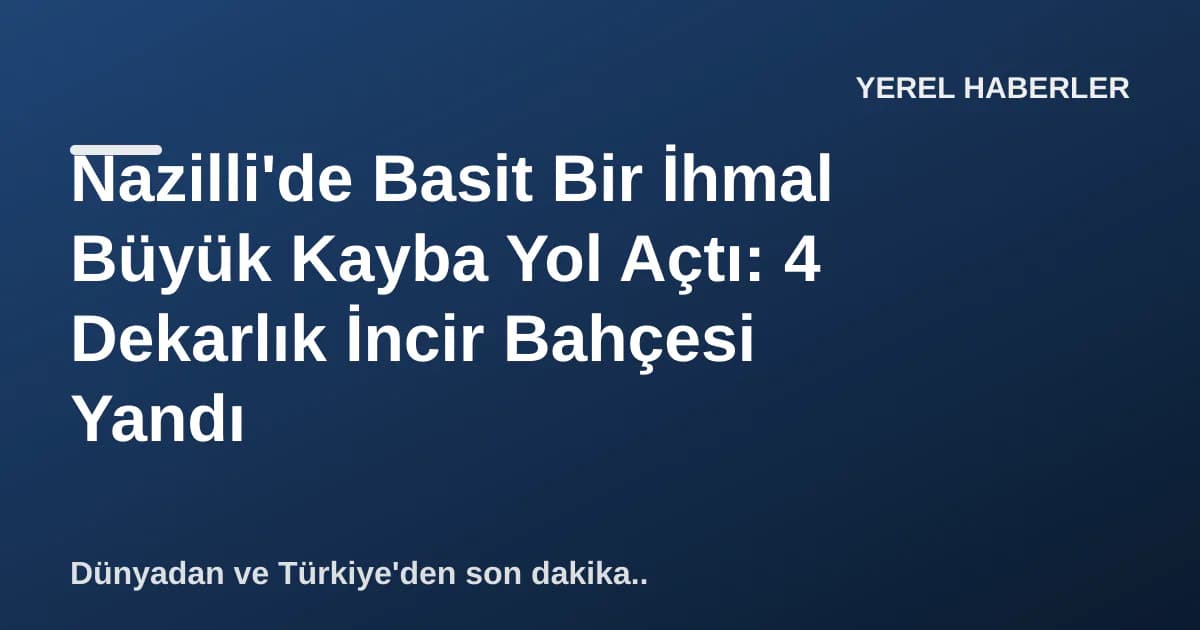 Nazilli'de Basit Bir İhmal Büyük Kayba Yol Açtı: 4 Dekarlık İncir Bahçesi Yandı Nazilli'de Basit Bir İhmal Büyük Kayba Yol Açtı: 4 Dekarlık İncir Bahçesi Yandı