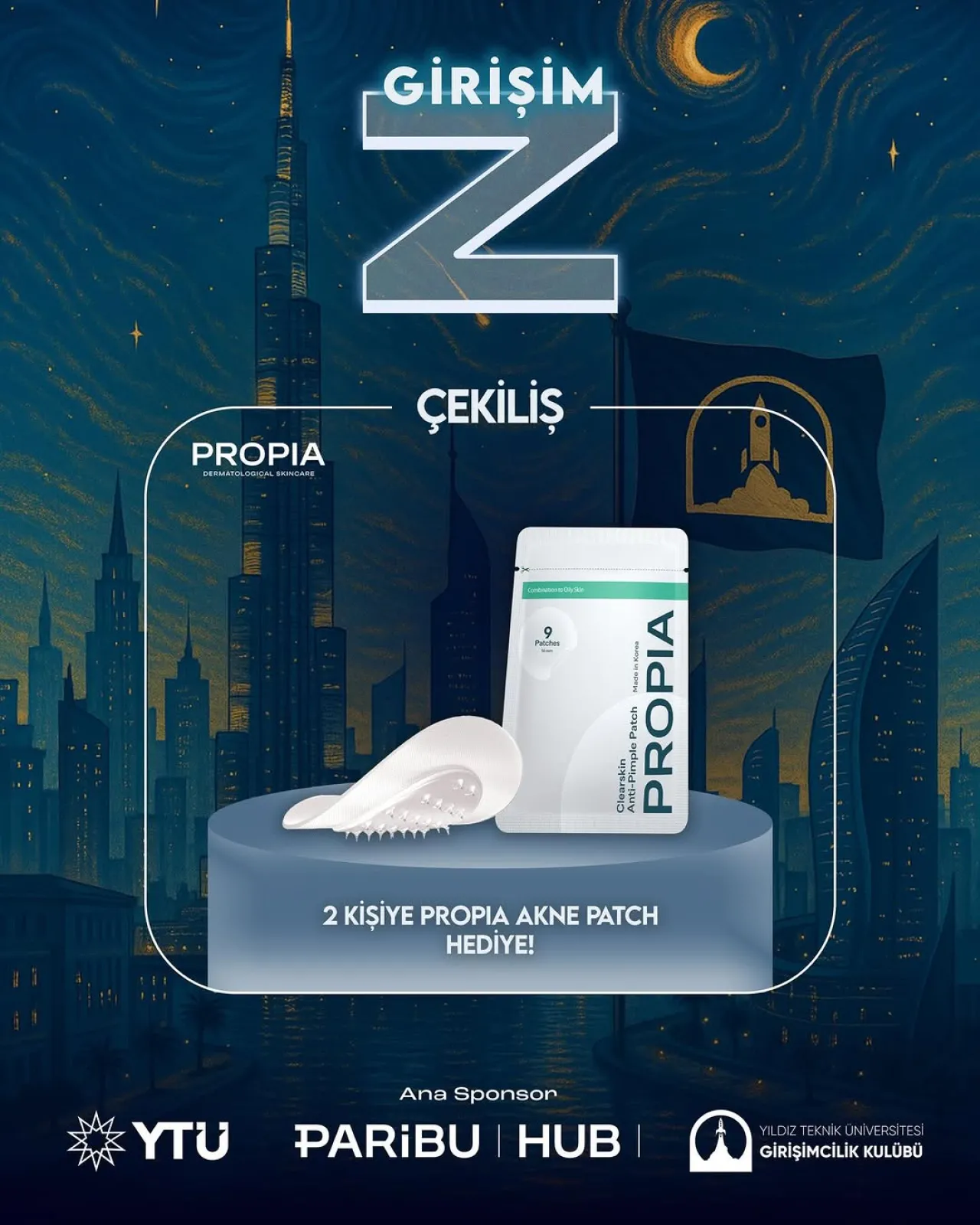 Yıldız Teknik Üniversitesi Girişimcilik Kulübü'nden Propia Akne Patch Çekilişi