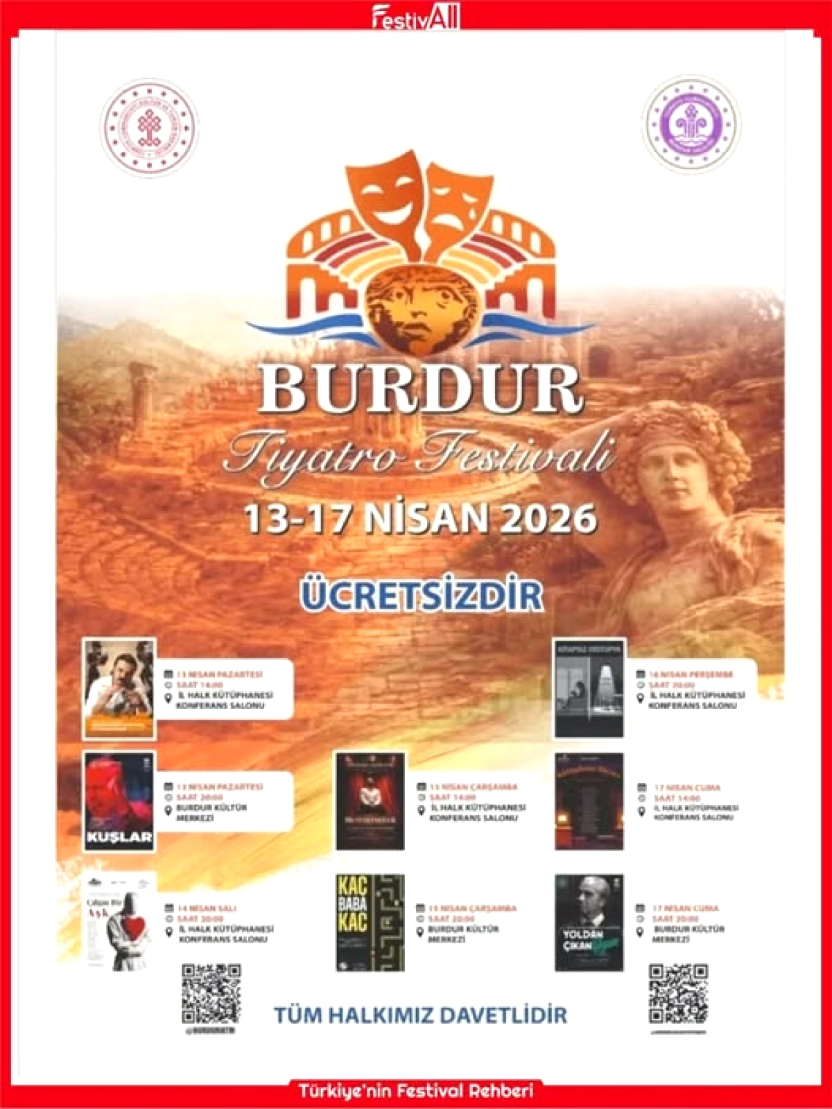 Burdur'da Tiyatro Festivali: 13-17 Nisan'da Sanatla Buluşuyor