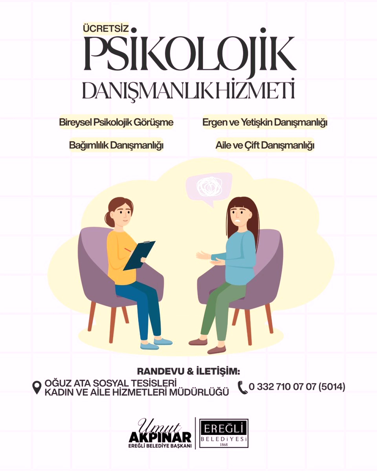 Ereğli'de Ücretsiz Terapi Desteği: Belediye Kapısı Ruh Sağlığına Açıldı