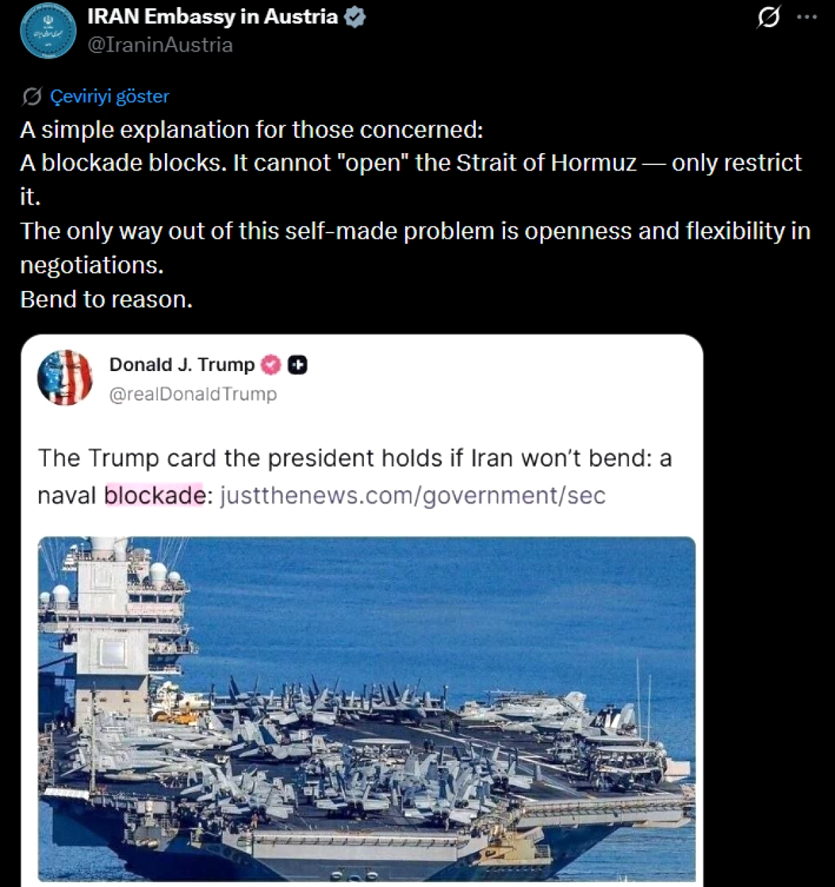 İran'dan Trump'a Hürmüz Yanıtı: "Boğazı Açamaz, Sadece Kısıtlayabiliriz"