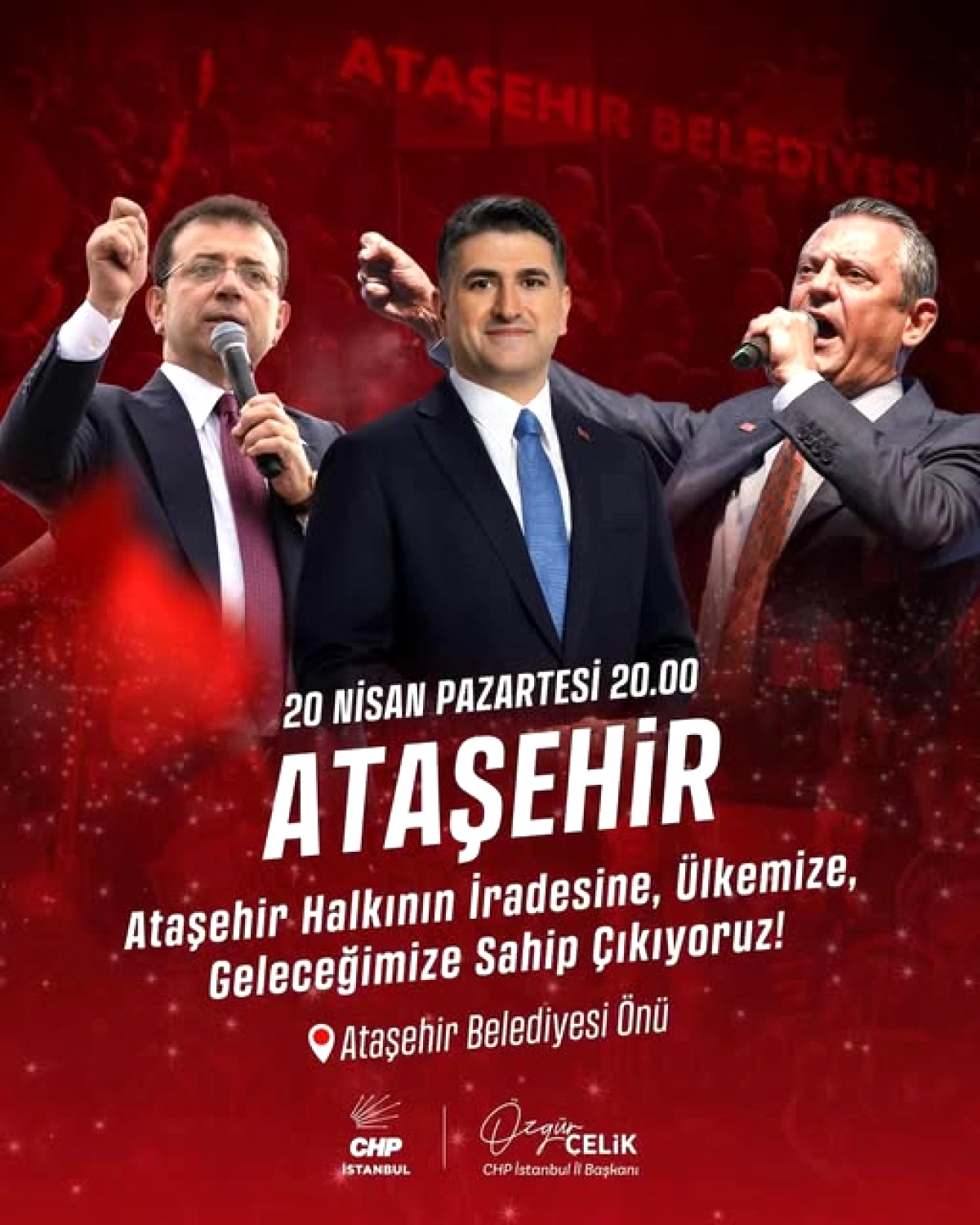 Ataşehir'de Demokrasi Nöbeti: CHP'den Adıgüzel'e Destek Mitingi