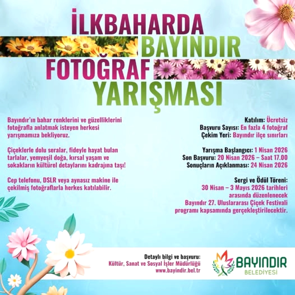 Bayındır Fotoğraf Yarışması İçin Son Gün: Yarışmaya Ücretsiz Katılın