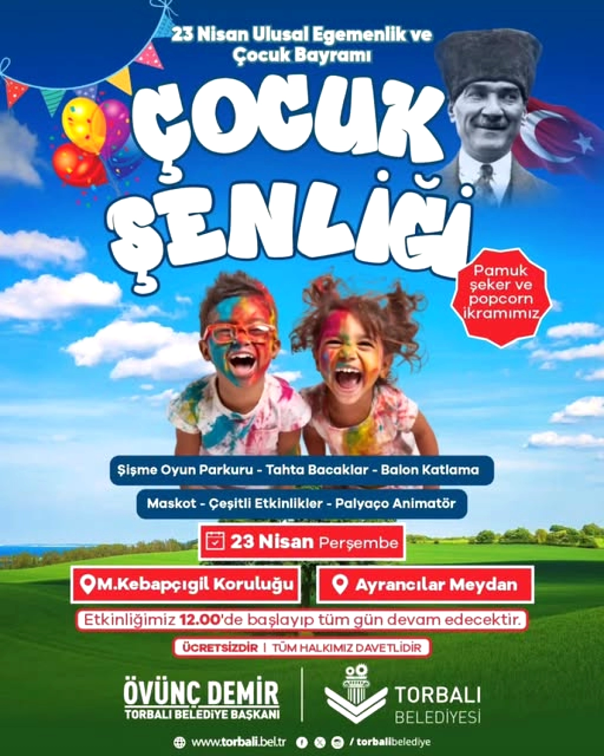 Torbalı'da 23 Nisan Şenliği: Ücretsiz Etkinlikler ve İkramlar