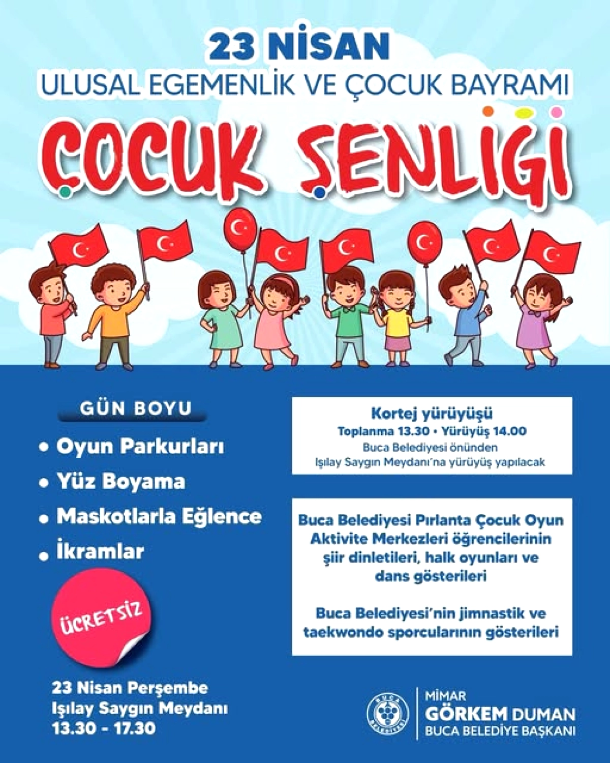 İzmir Buca'da 23 Nisan Coşkusu: Çocuk Şenliği Başlıyor