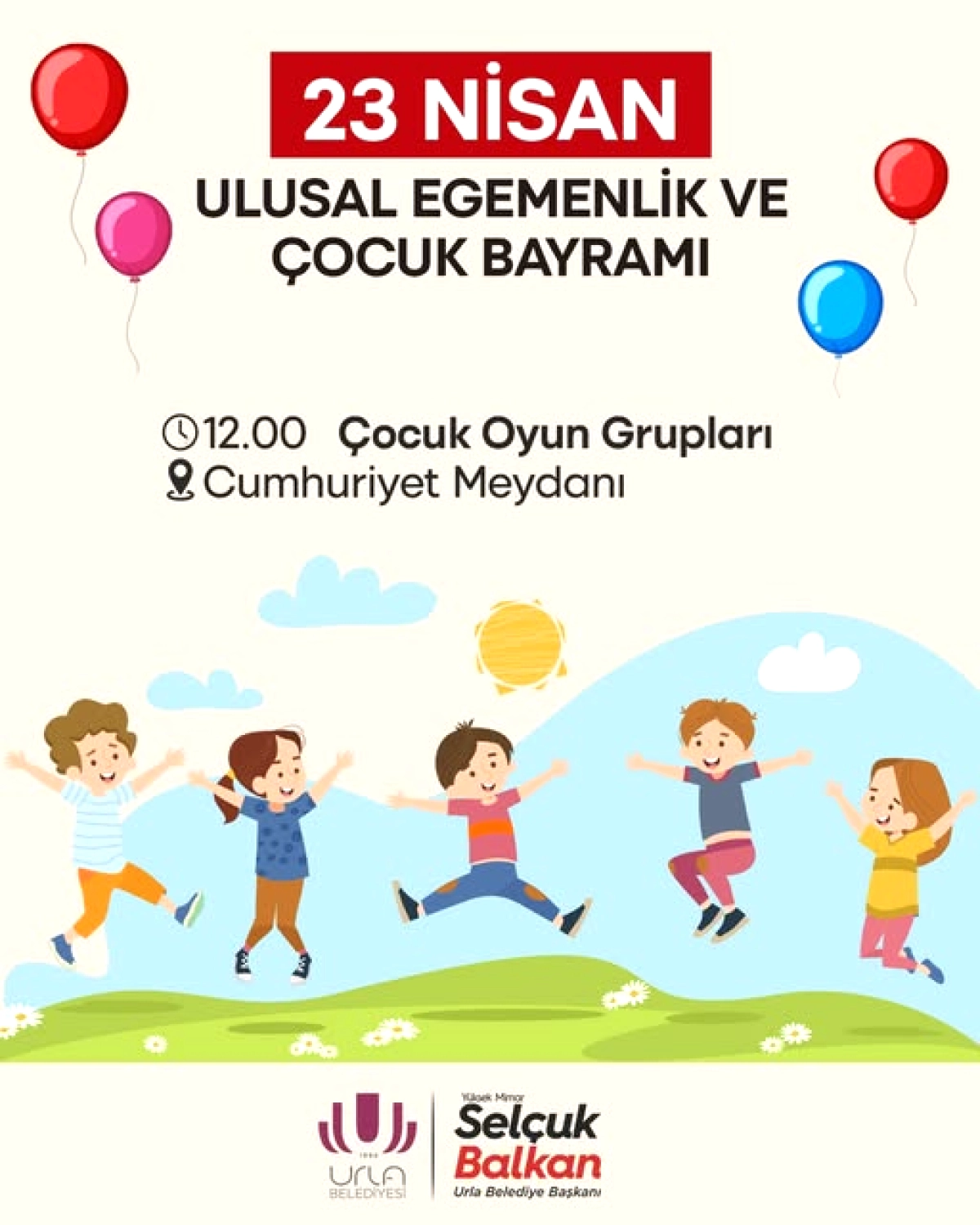 Urla'da 23 Nisan Coşkusu: Cumhuriyet Meydanı'nda Çocuk Şenliği