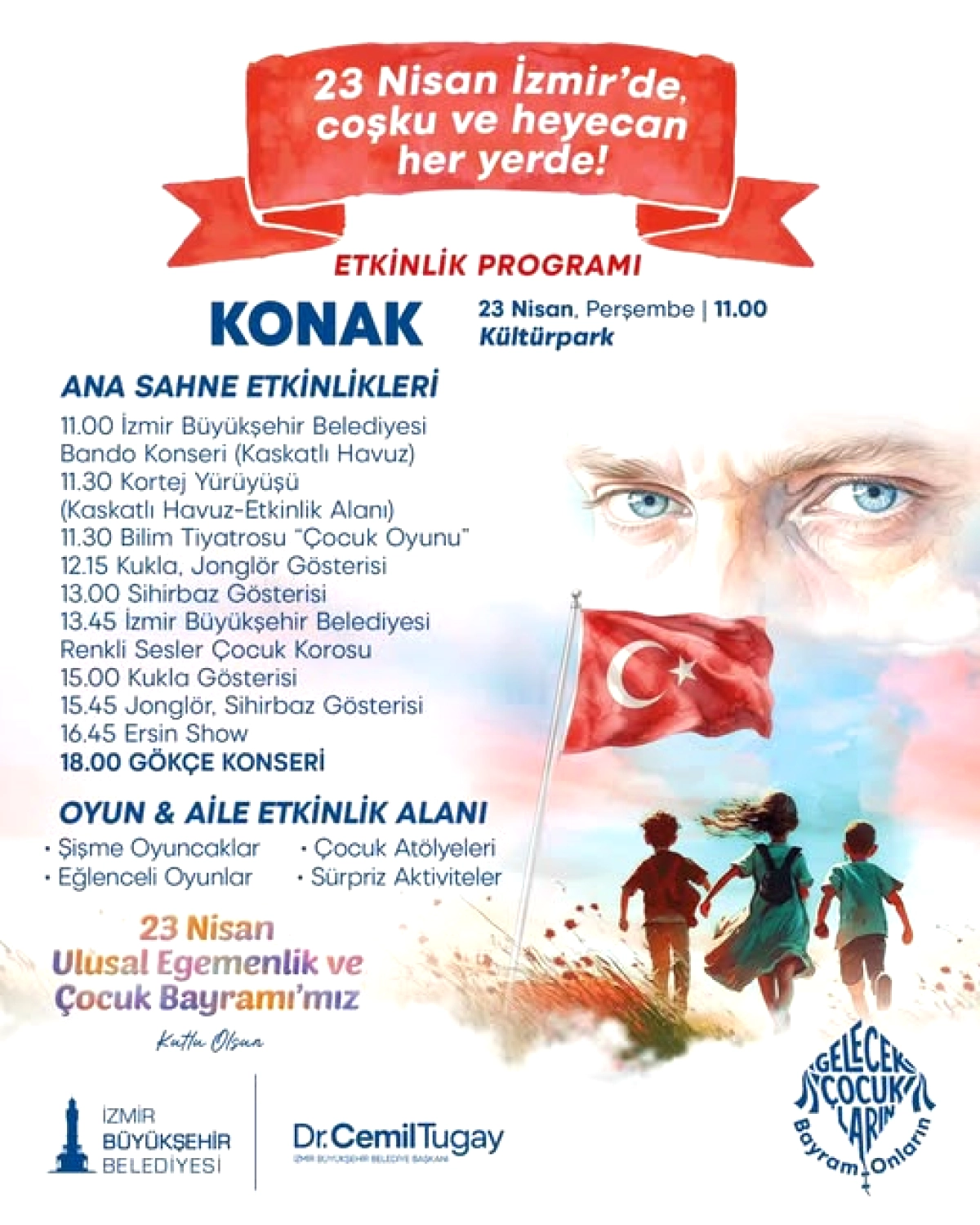 İzmir'de 23 Nisan Coşkusu: Kültürpark'ta Gökçe Konseri ve Renkli Etkinlikler