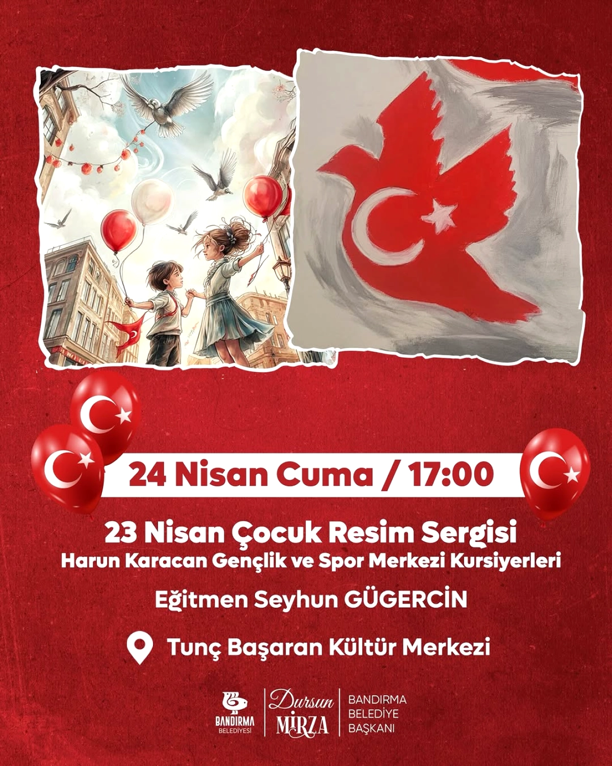 Bandırma'da 23 Nisan Coşkusu Çocuk Resimleriyle Taçlanıyor