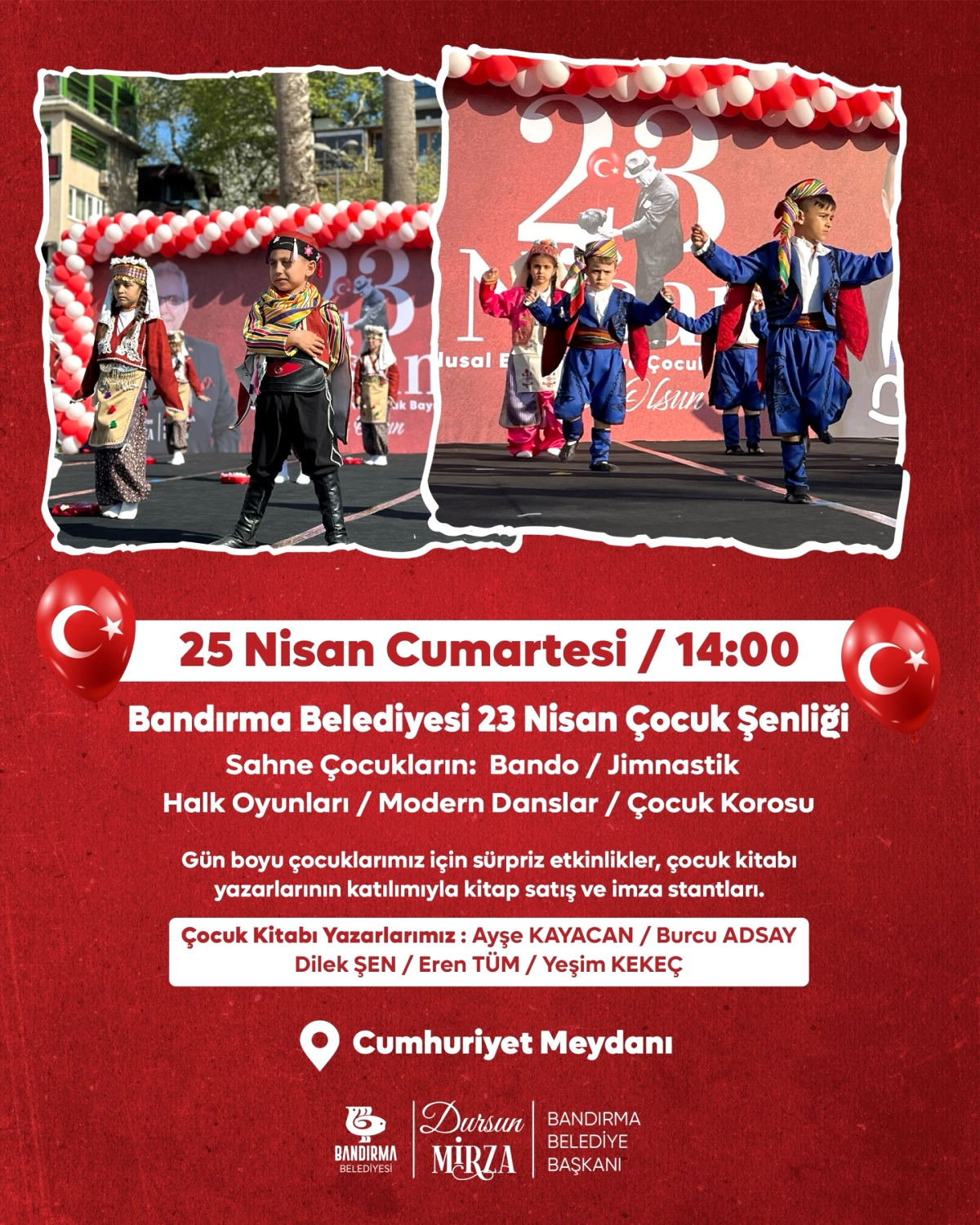 Bandırma'da 23 Nisan Coşkusu: Cumhuriyet Meydanı'nda Dev Çocuk Şenliği