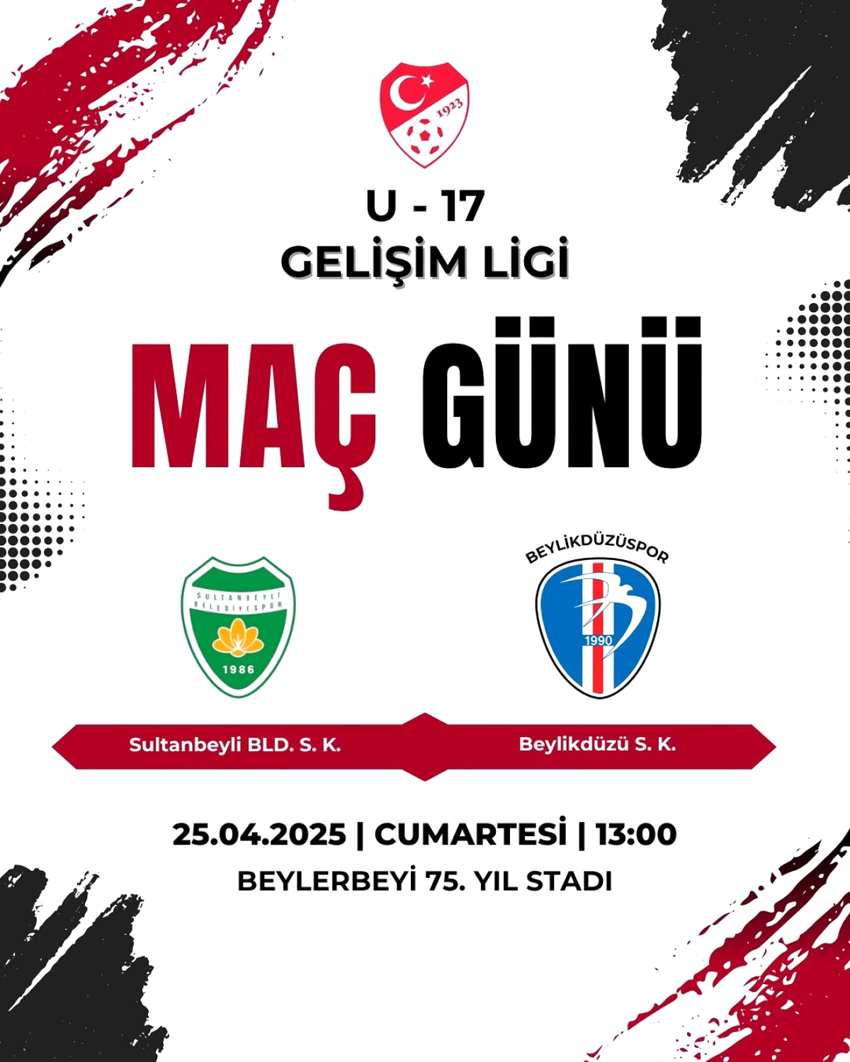 Beylikdüzüspor U17, Sultanbeyli Belediye ile Playoff Mücadelesine Çıkıyor