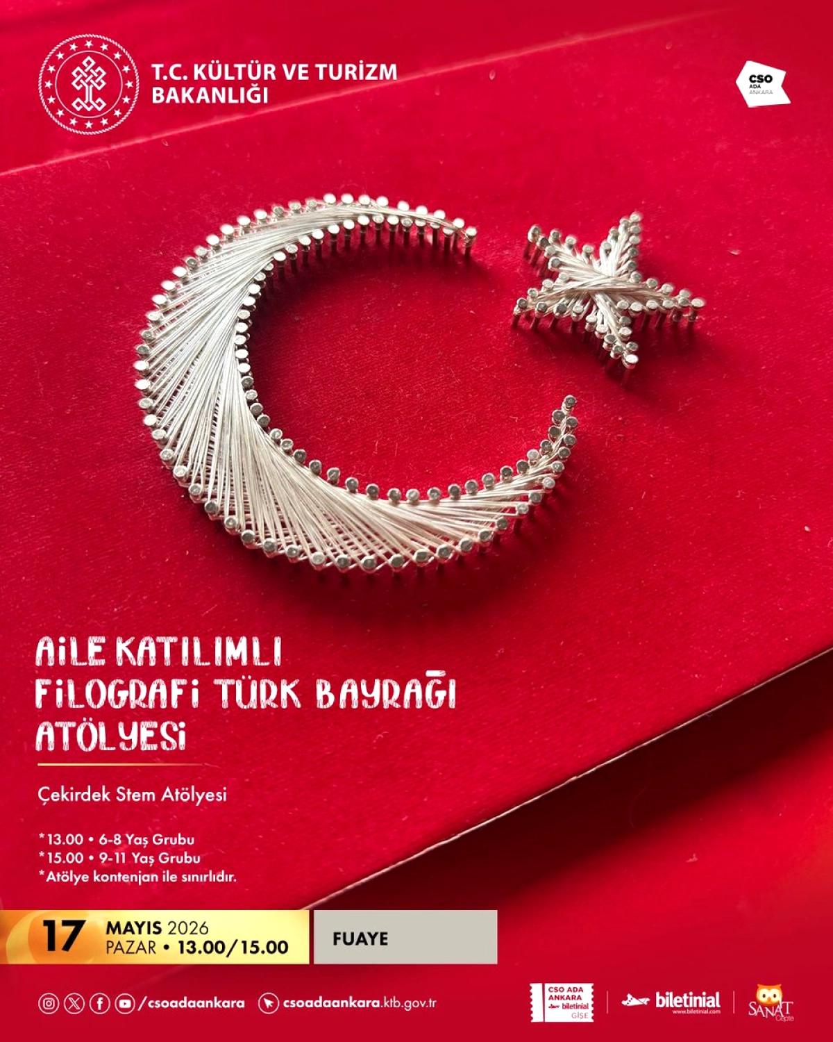 CSO Ada Ankara'da Ailece Bayrak Yapım Atölyesi: 17 Mayıs Pazar