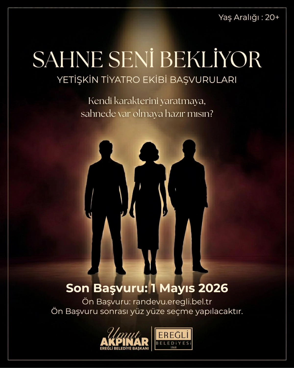 Ereğli'de Yetişkin Tiyatro Ekibi Kuruluyor: Başvurular 1 Mayıs'a Kadar