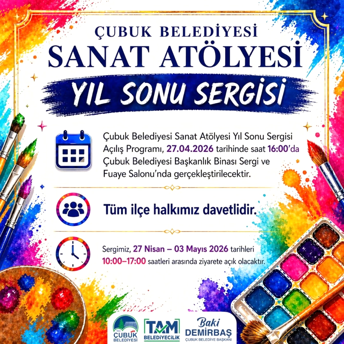 Çubuk'ta Sanatın Yıl Sonu Buluşması: 27 Nisan'da Sergi Açılışı
