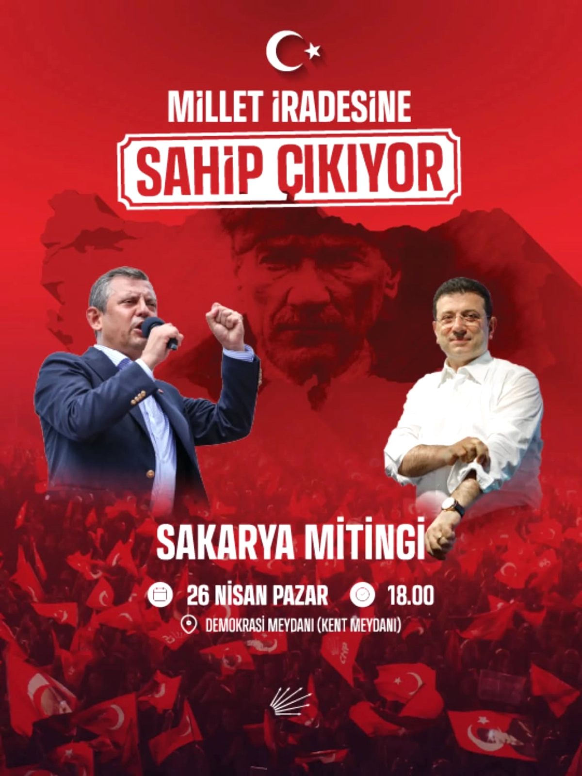 CHP Kadıköy, 26 Nisan'da Sakarya'da Ekrem İmamoğlu için Miting Düzenliyor