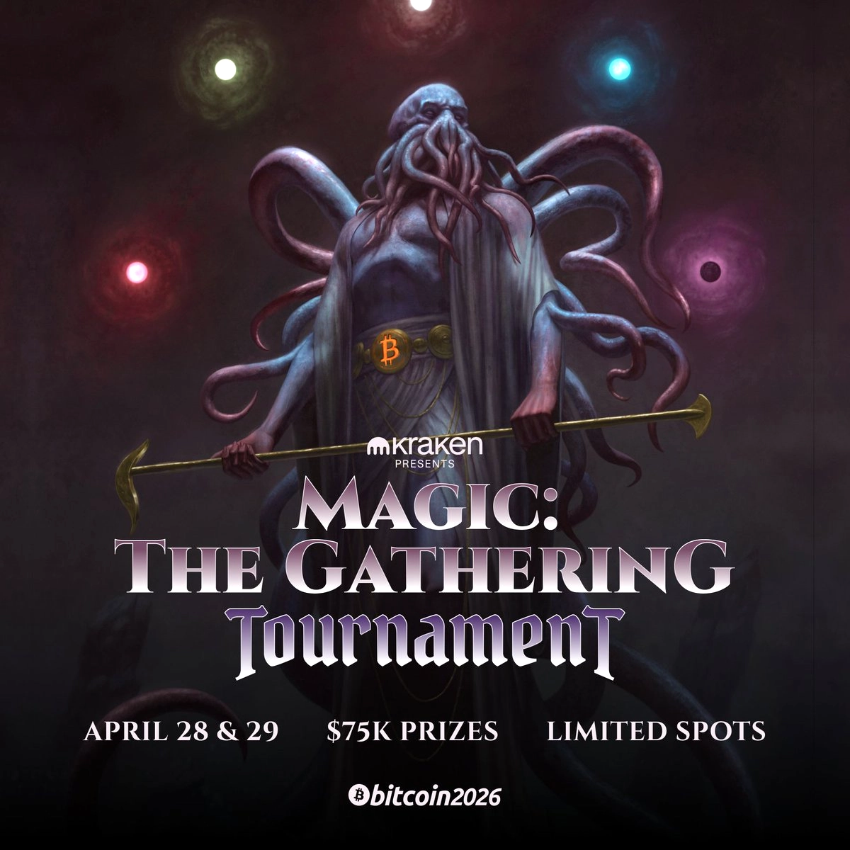 Kraken, Bitcoin Konferansı'nda 75K Bitcoin Ödüllü Magic Turnuvası Düzenliyor