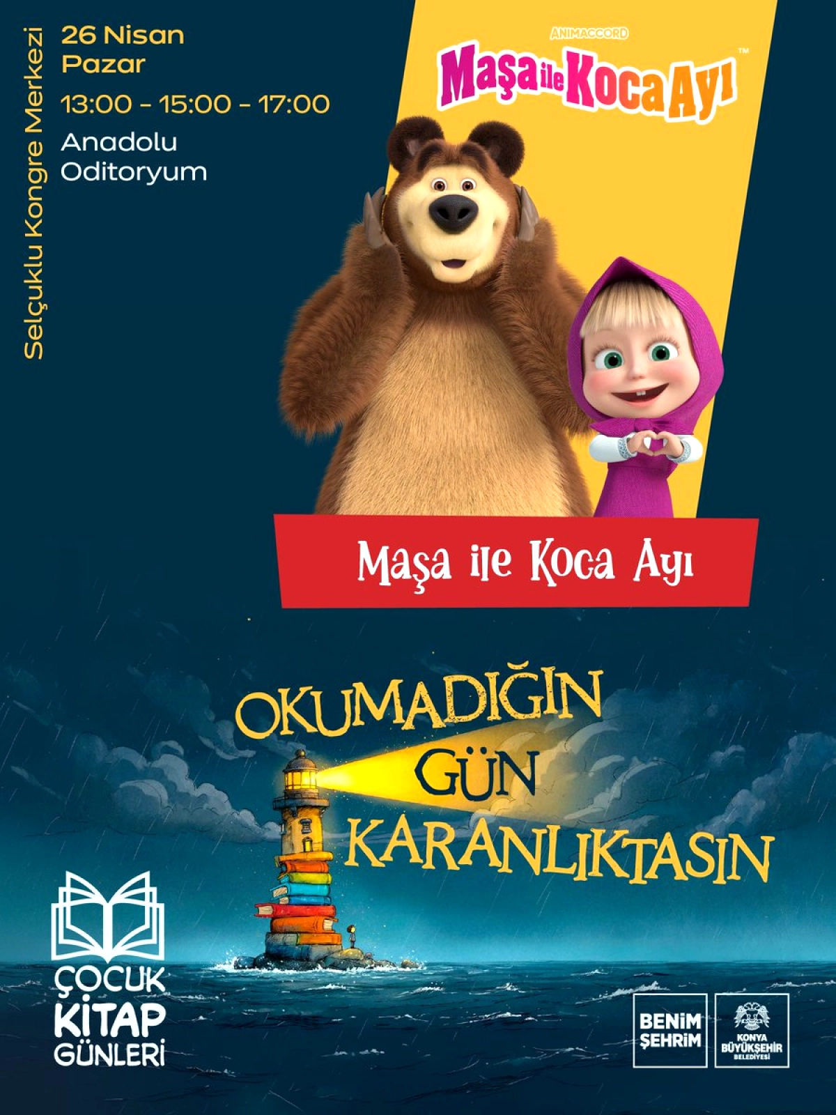 Konya'da Çocuklar Maşa ile Koca Ayı Gösterisiyle Buluşuyor