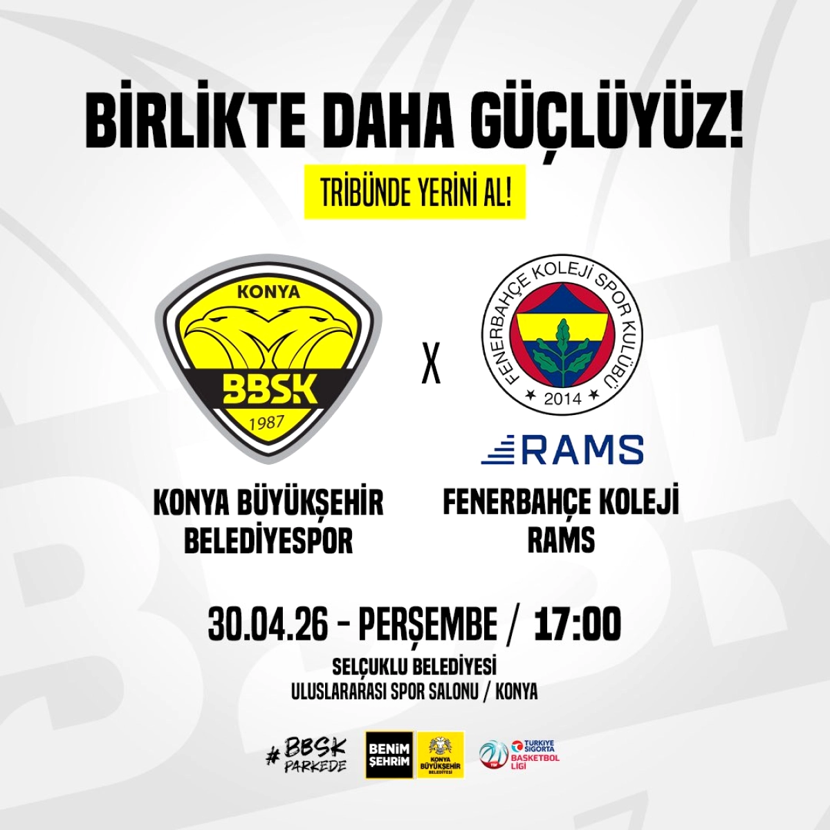 Konyaspor, Play Off'ta Fenerbahçe Beko ile Konya'da Sahne Alacak