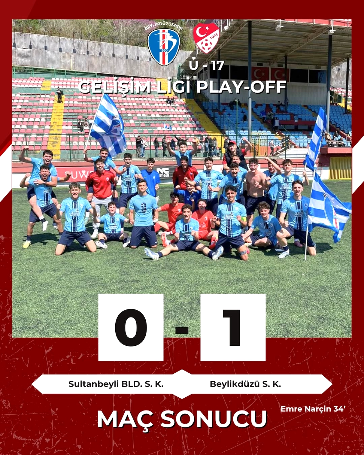 Beylikdüzüspor U17, Play-Off'ta Sultanbeyli'yi 1-0 Mağlup Etti