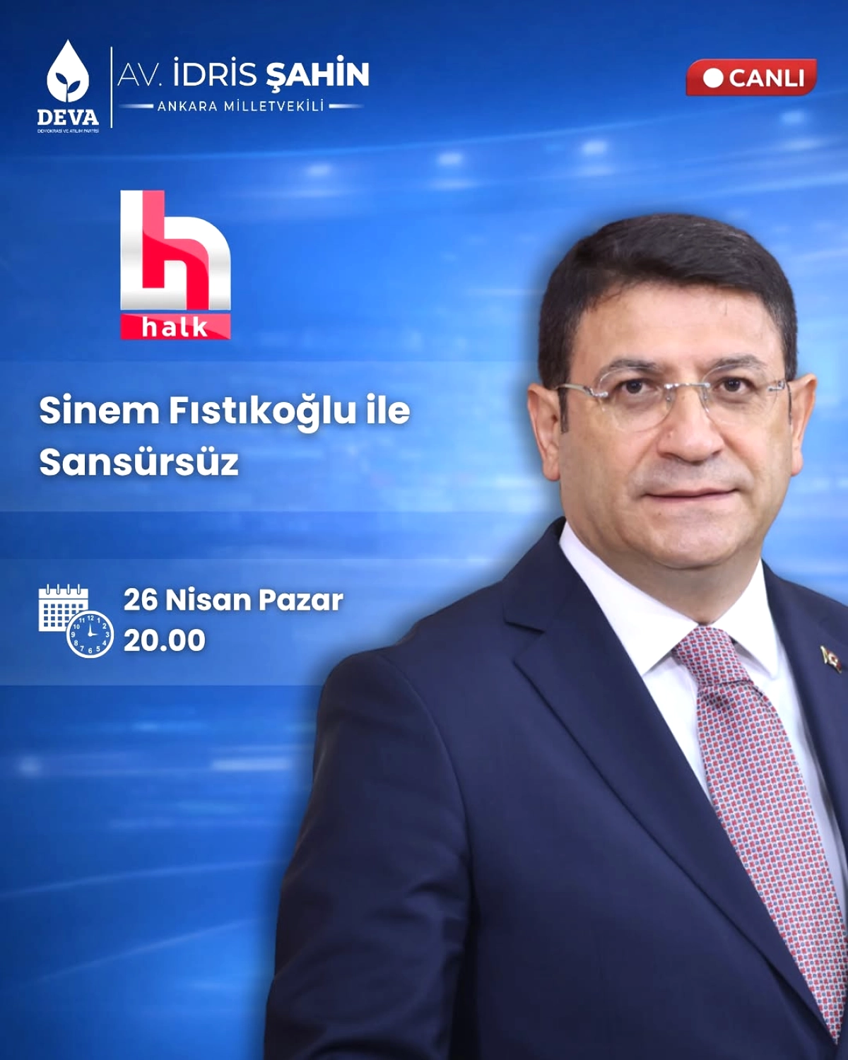 İdris Şahin Bugün Halk TV'de Gündemi Değerlendirecek