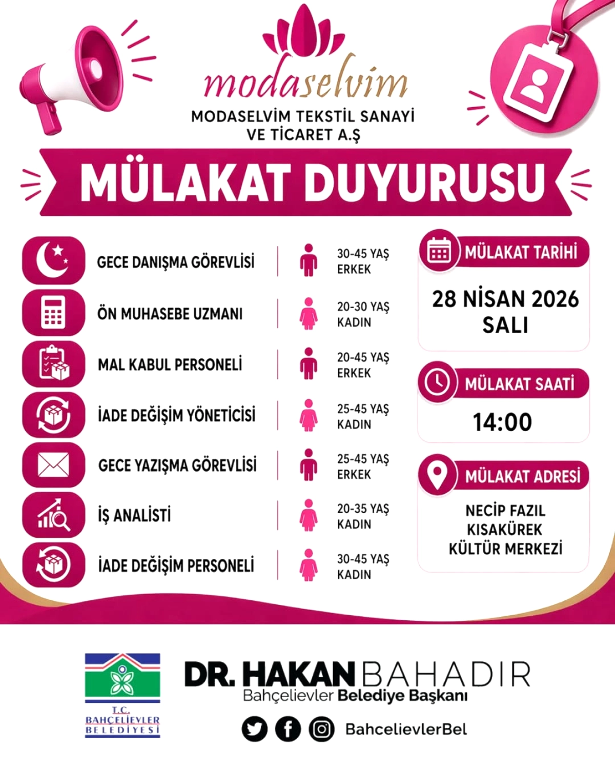 ModaSelvim'de Yeni İstihdam: 7 Farklı Pozisyonda İş İmkanı